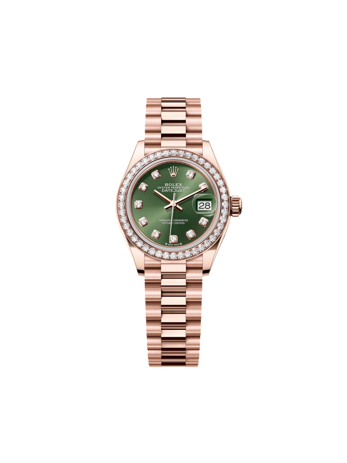 Rolex Lady-Datejust 28mm 279135RBR Olive Green Diamond Dial