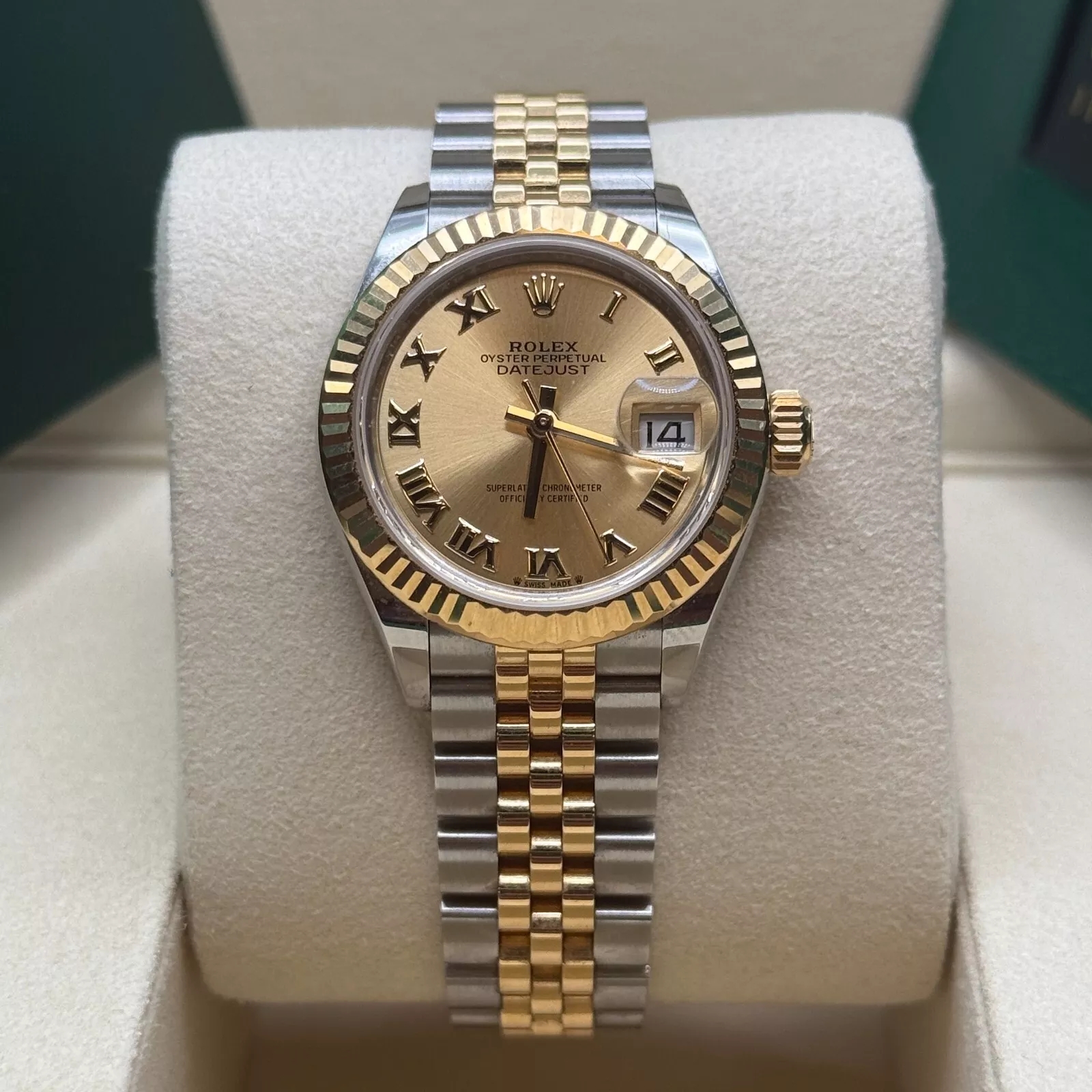 Rolex Lady-Datejust 28mm 279173 Champagne Roman Dial Oyster Bracelet