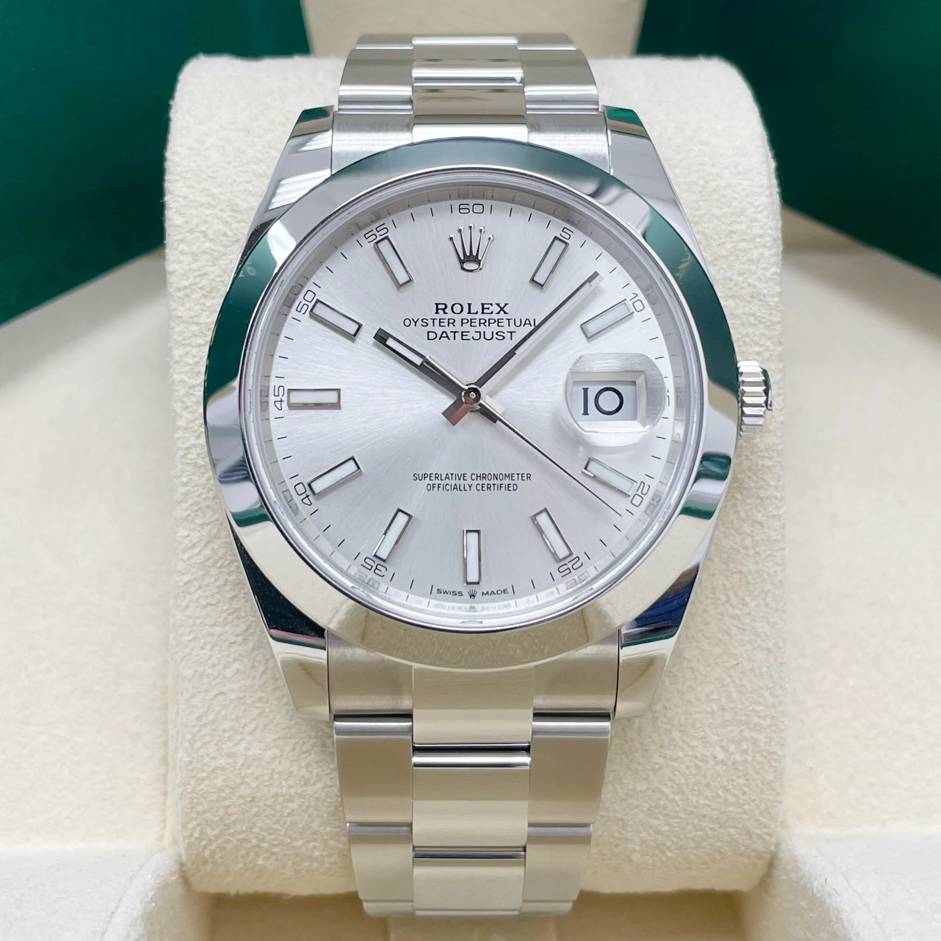 Rolex Datejust 41mm 126300 Silver Index Jubilee Stainless Steel Watch
