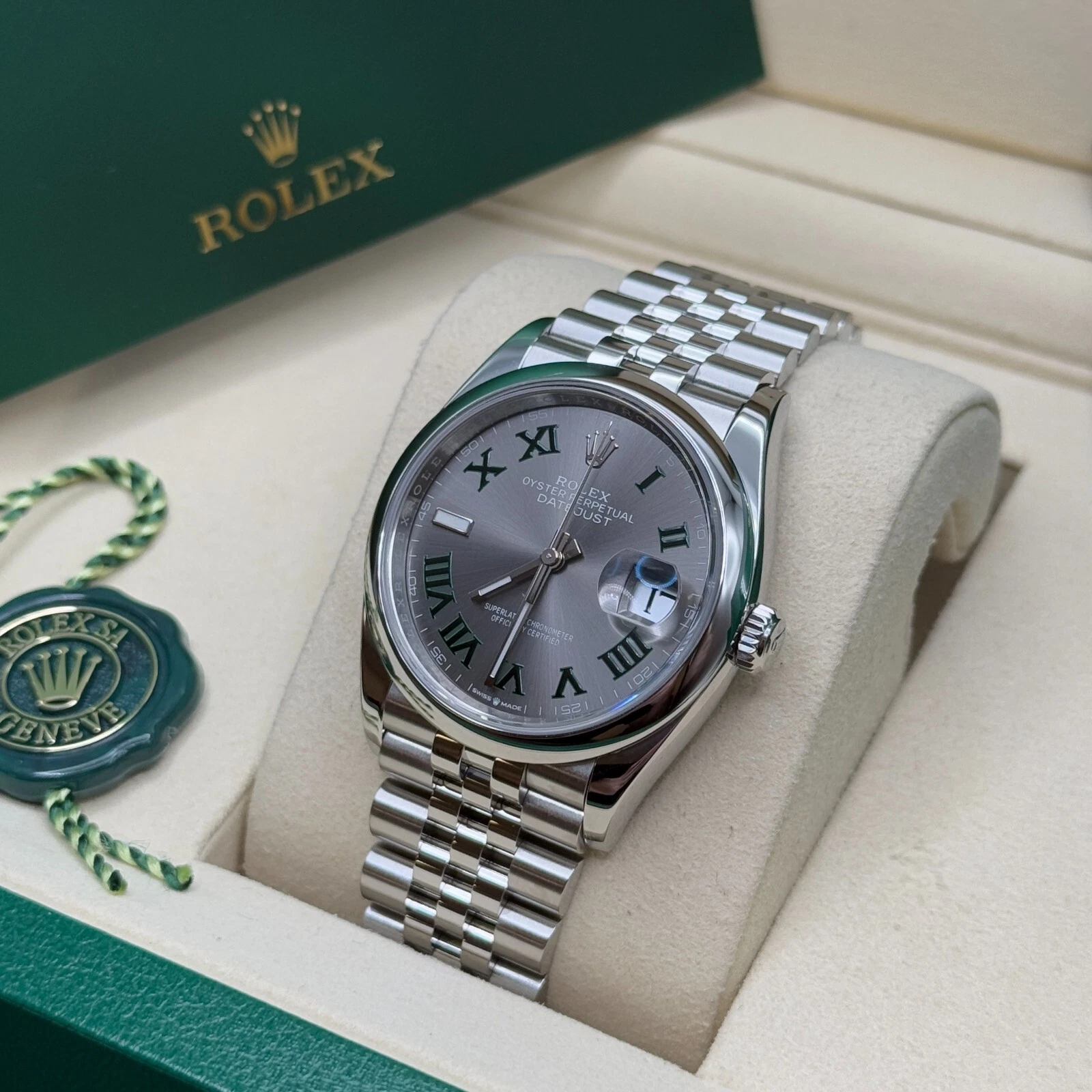 Rolex  Datejust 36mm 126200 Oyster Perpetual Wimbledon Dial Jubilee Stainless Steel