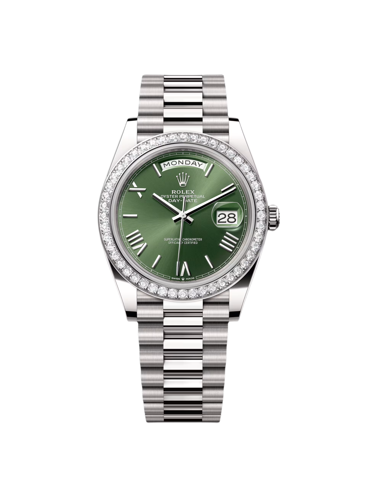 Rolex  Day-Date 40mm 228349RBR-0030 Olive Green Dial President Bracelet