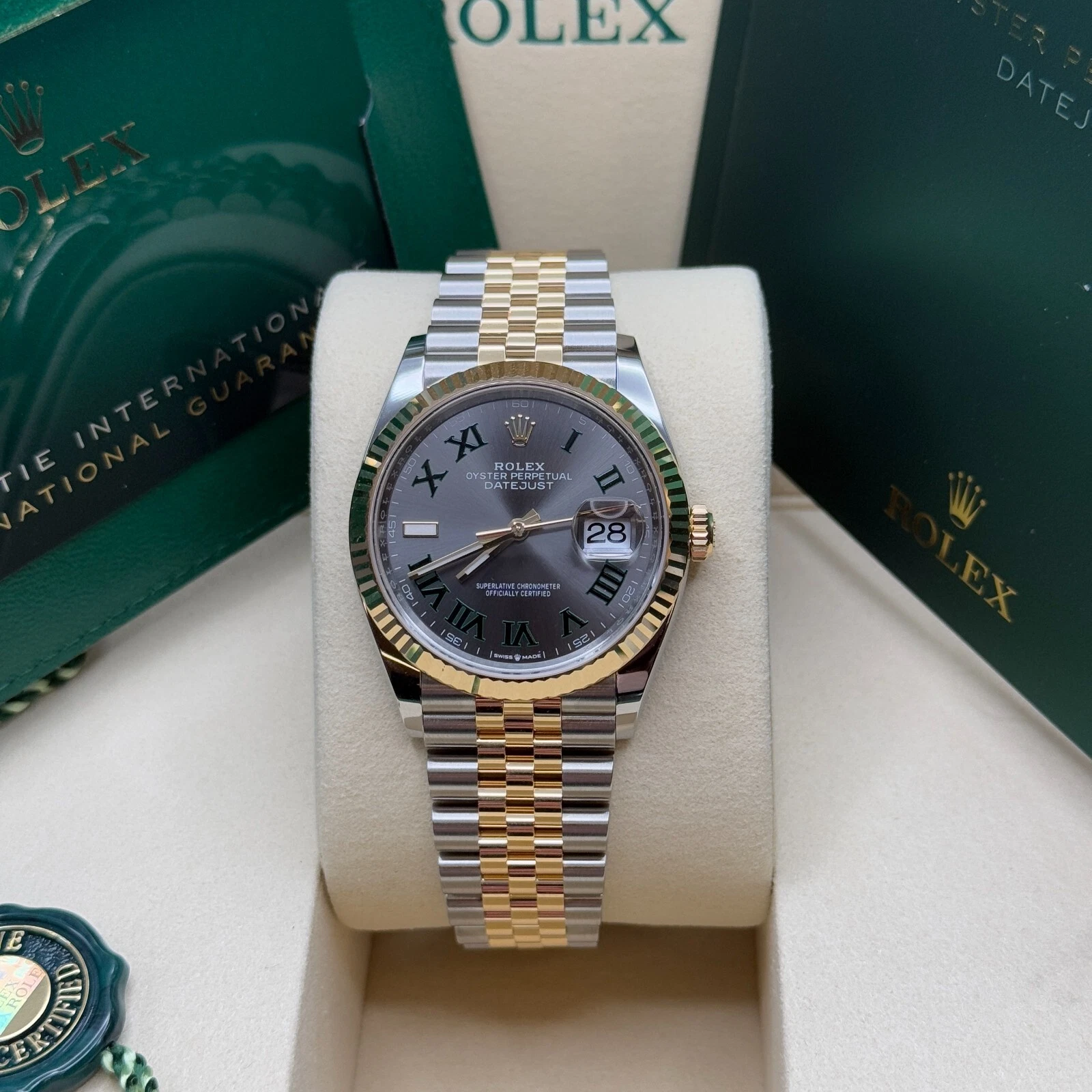 Rolex  Datejust 36mm 126233 Wimbledon Slate Dial Oyster Bracelet Watch
