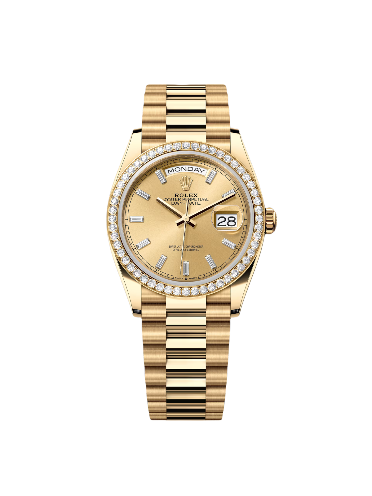 Rolex Day-Date 128348RBR-0080 Champagne Diamonds Dial 36mm