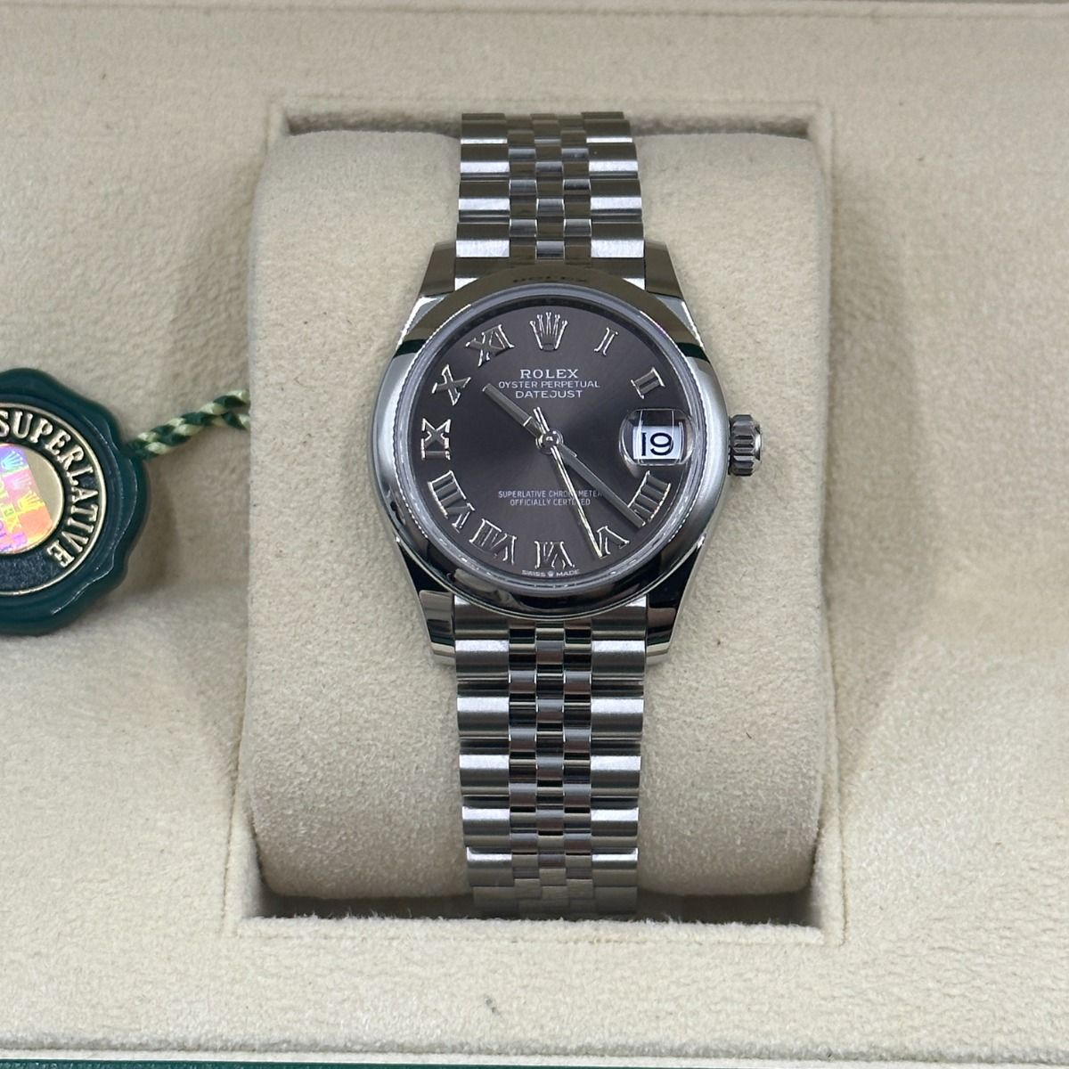 Rolex Datejust m278240-0015/0016 31mm  Dark Grey Roman Domed Bezel Oyster Oystersteel