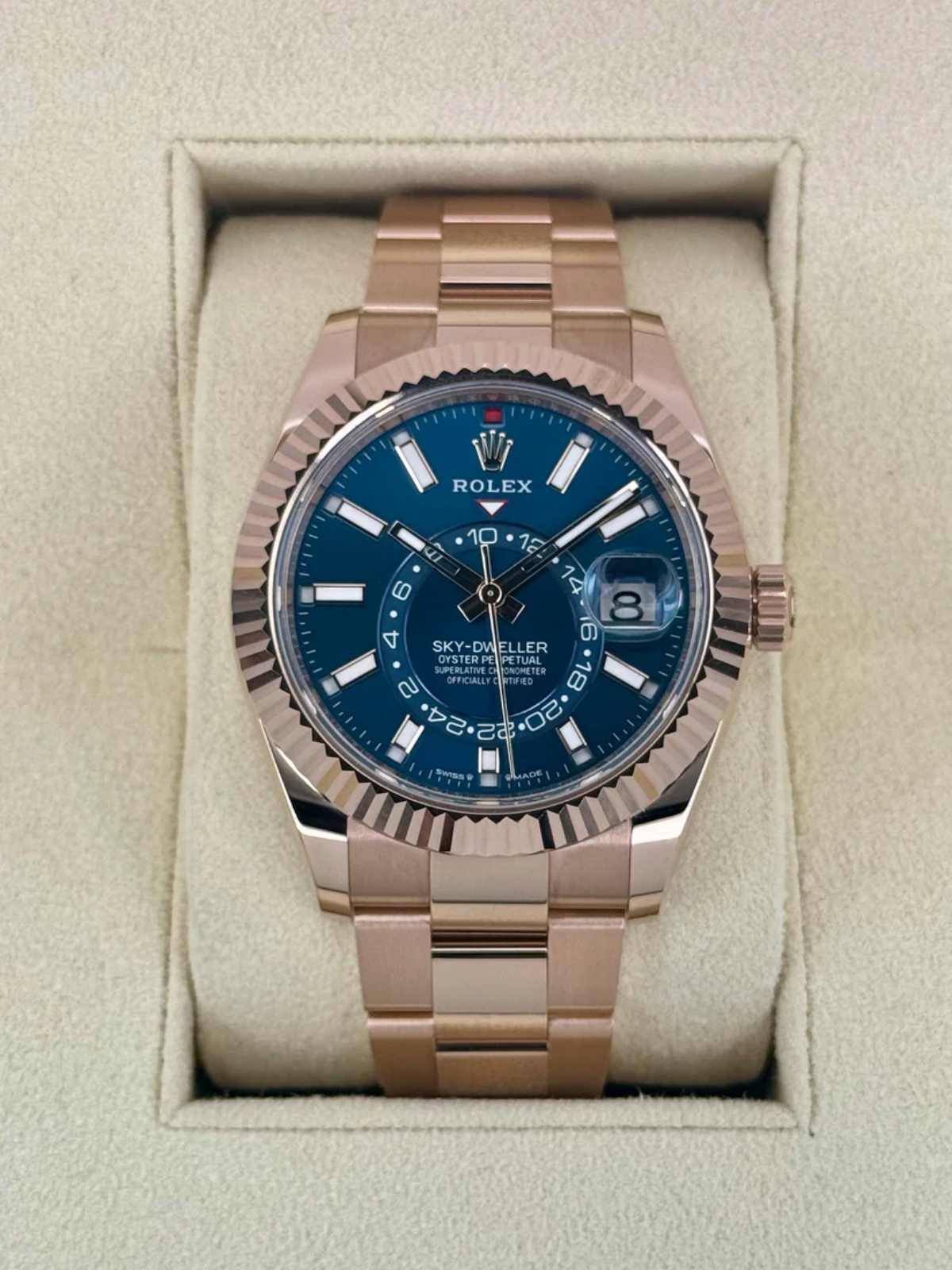 Rolex  Sky-Dweller 42mm 336935-0001 Rose Gold Blue Dial Oyster