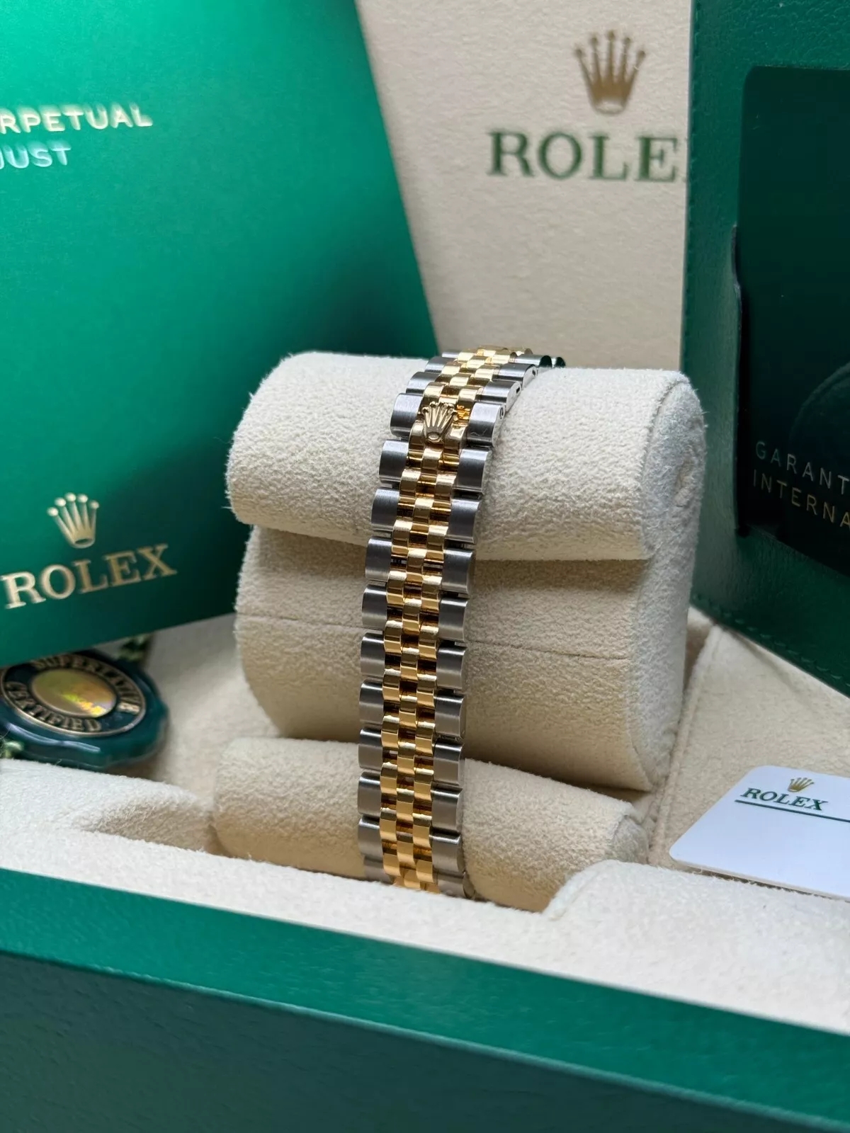 Rolex Lady-Datejust 28mm 279383RBR Champagne Roman Dial Yellow Rolesor Oyster Bracelet