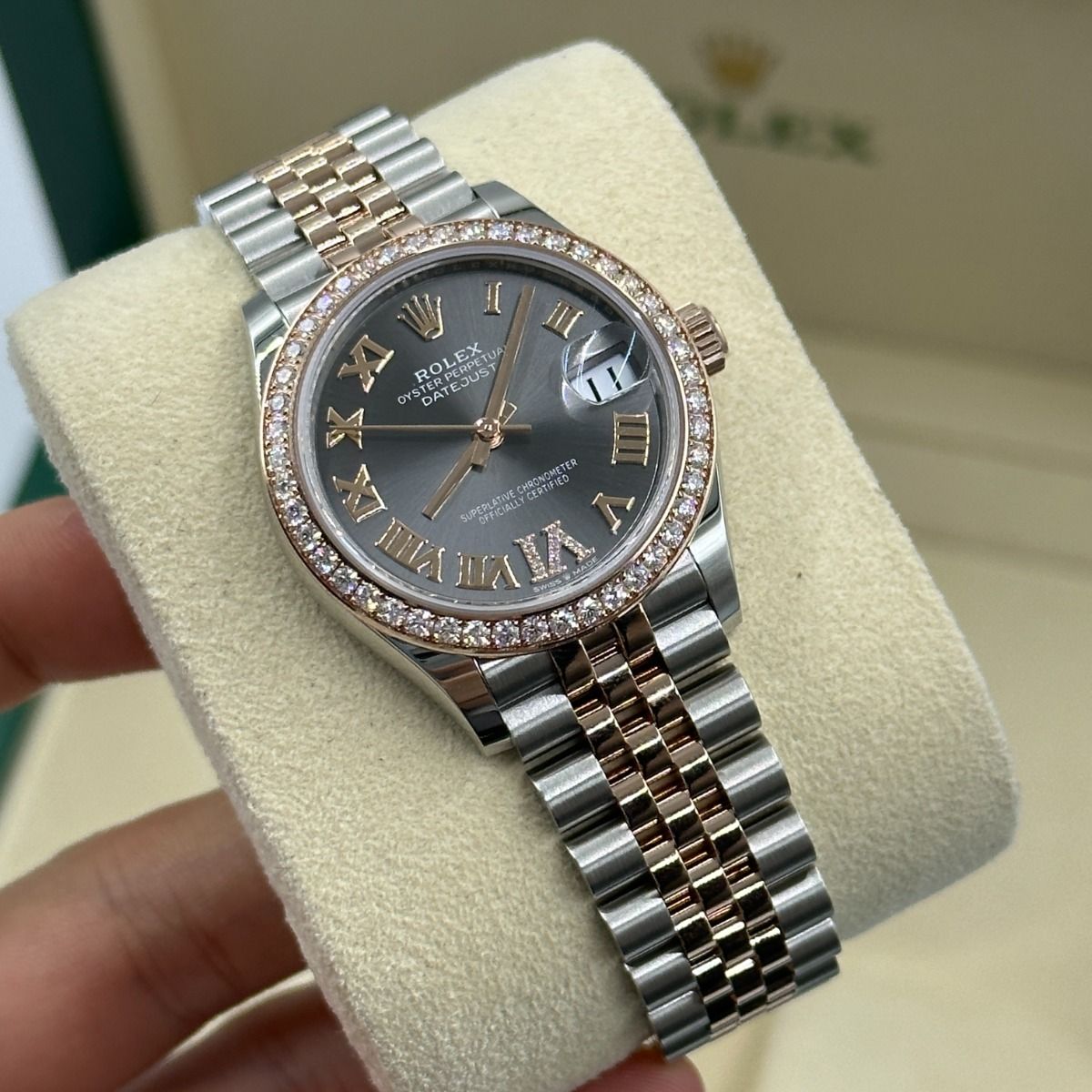 Rolex Datejust m278381-0029/0030 Slate Roman Diamond Dial Diamond-Set Bezel 31mm