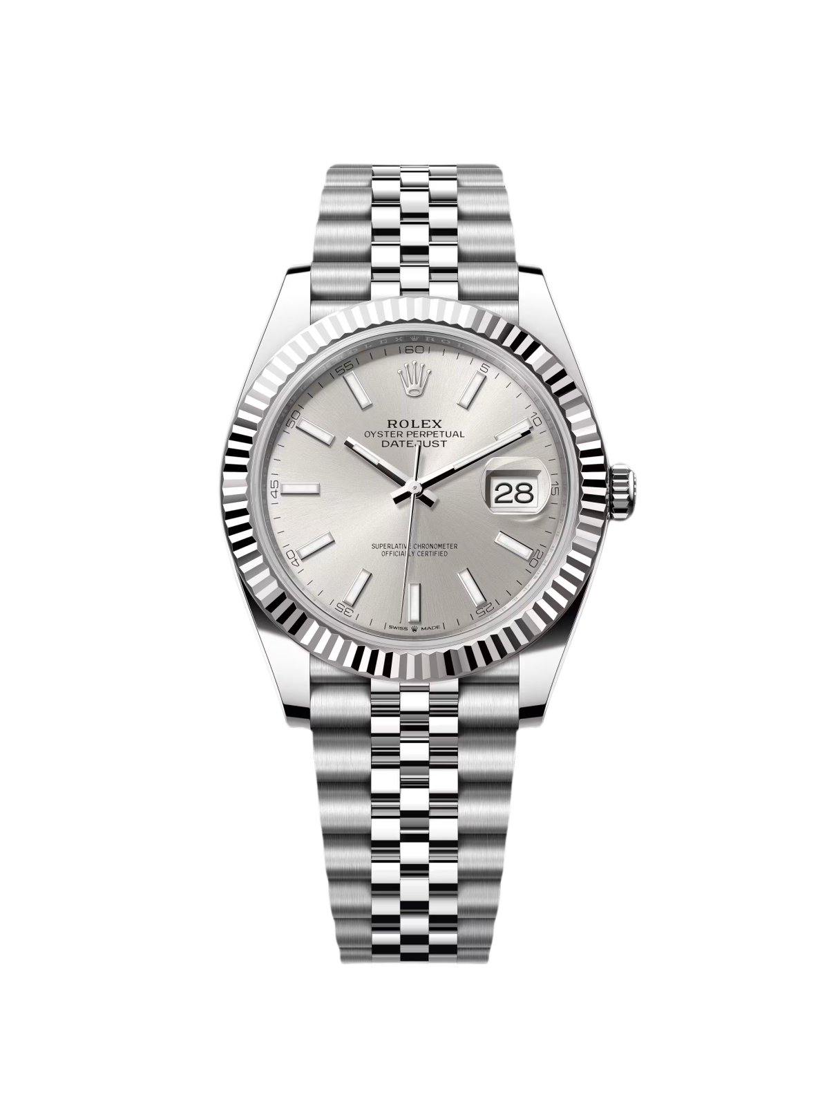 Rolex  Datejust 41mm 126334 Silver Index Jubilee Stainless Steel Mens Watch
