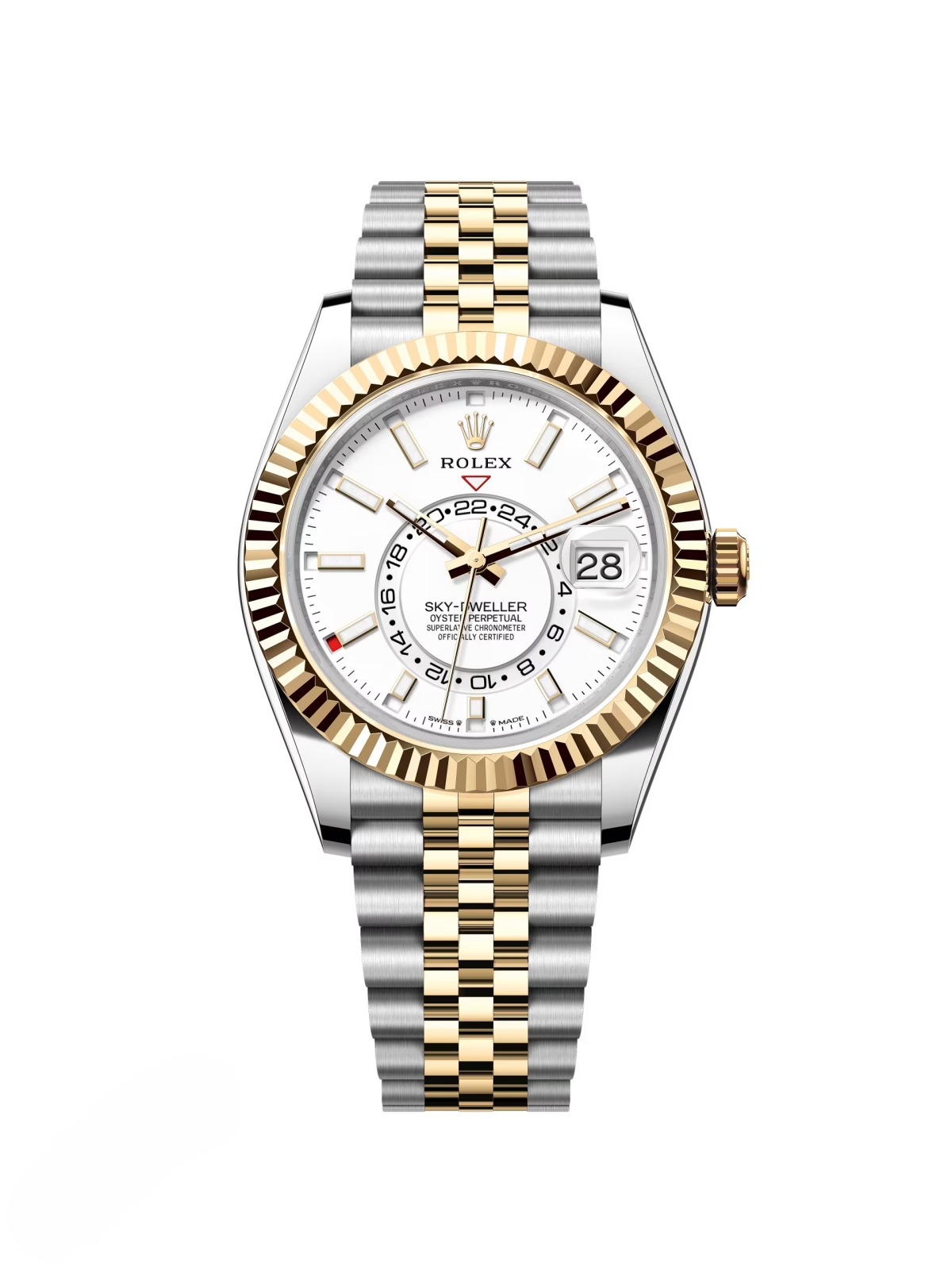 Rolex  Sky-Dweller 42mm 336933-0006 Two-Tone Yellow Gold White Dial Oyster