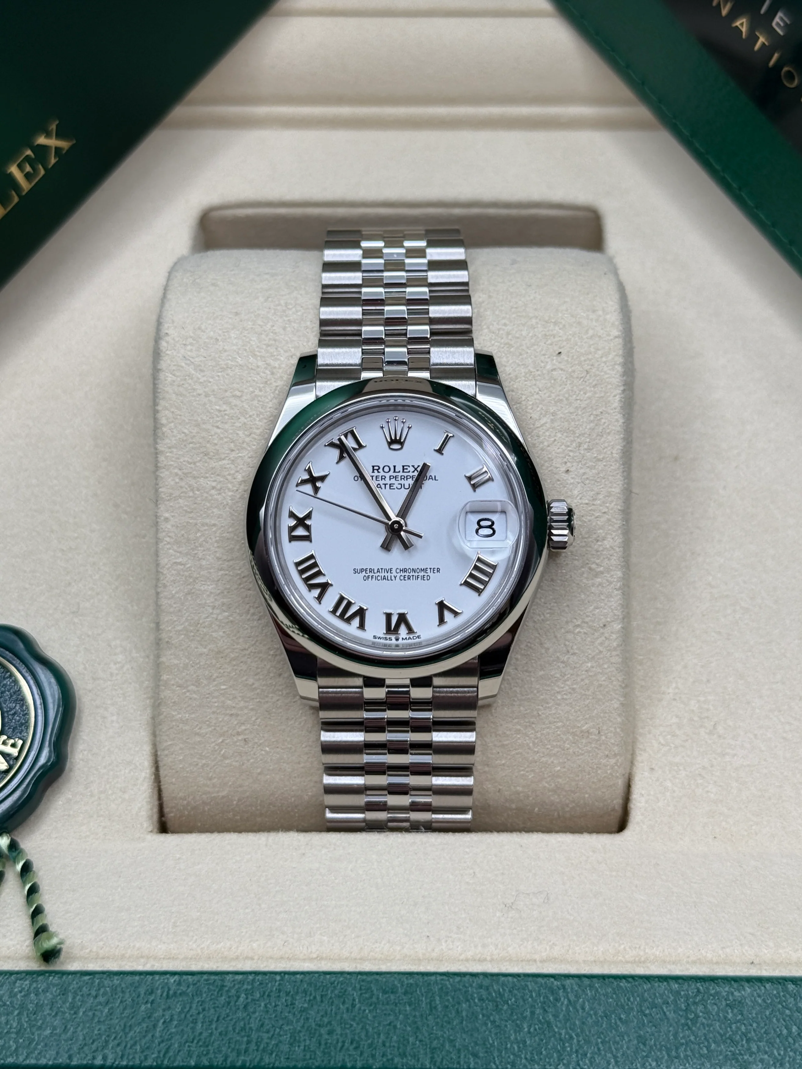 Rolex Datejust m278240-0003/0004 31mm White Roman Domed Bezel Oyster Oystersteel