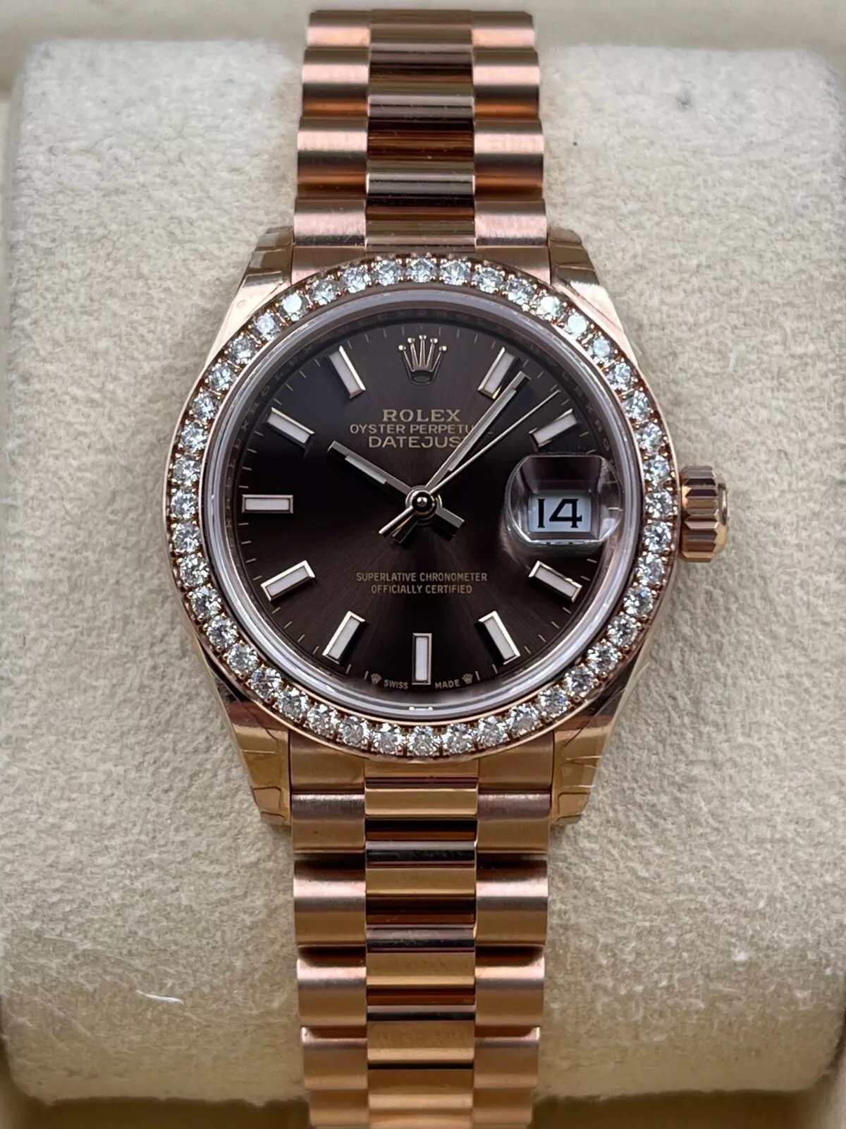Rolex  Lady-Datejust 28mm 279135RBR Chocolate Dial Jubilee Bracelet