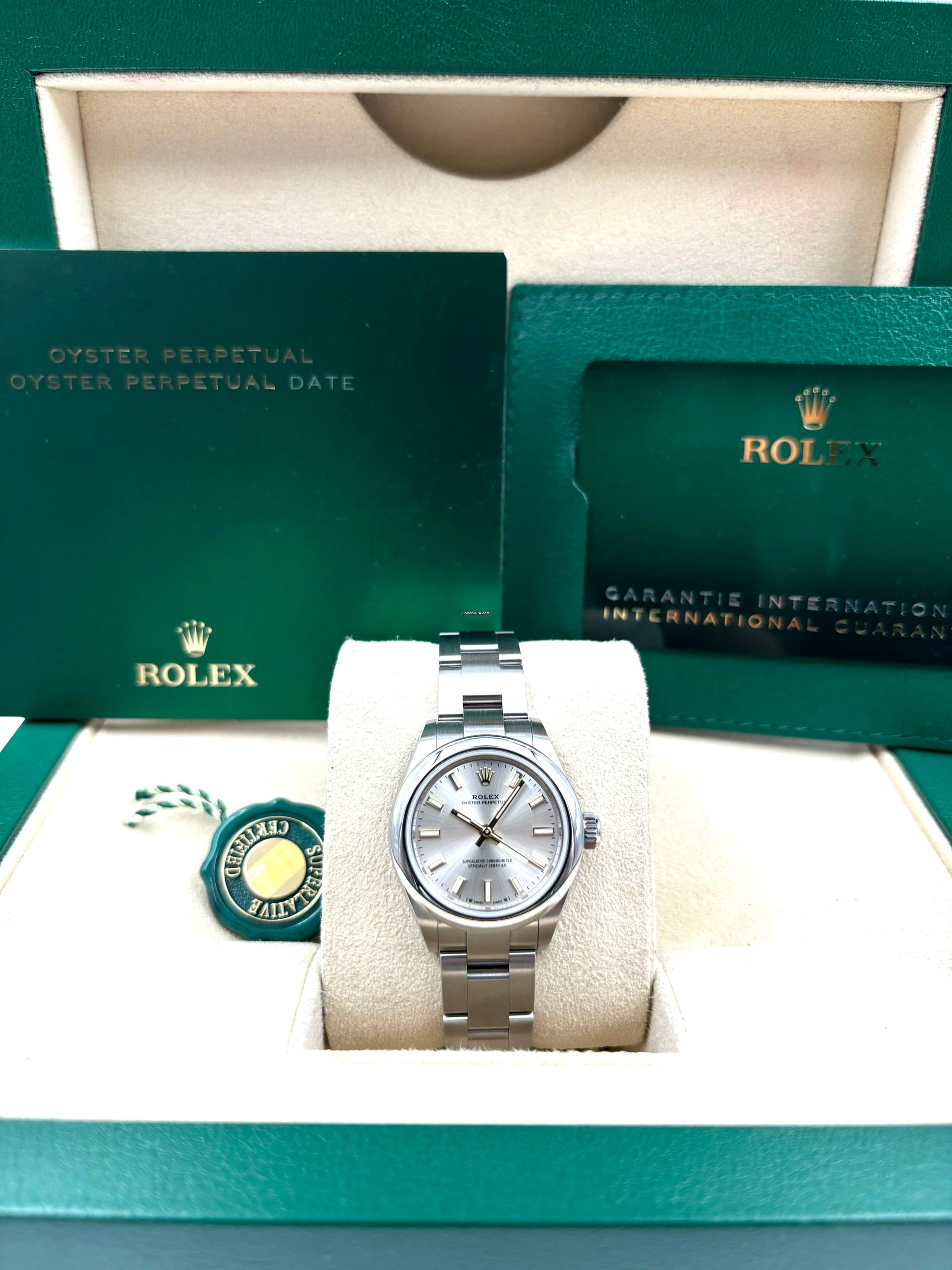 Rolex Oyster Perpetual 28mm 276200-0001 Silver Dial Oyster Bracelet Watch