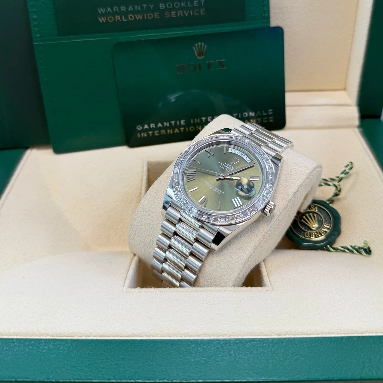 Rolex Day-Date 40mm 228396TBR-0020 Green Roman Dial