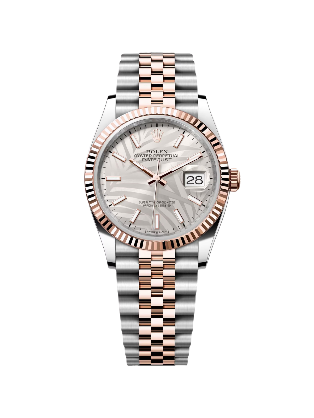 Rolex  Datejust 36mm 126231 Silver Palm Motif Dial Oyster Bracelet