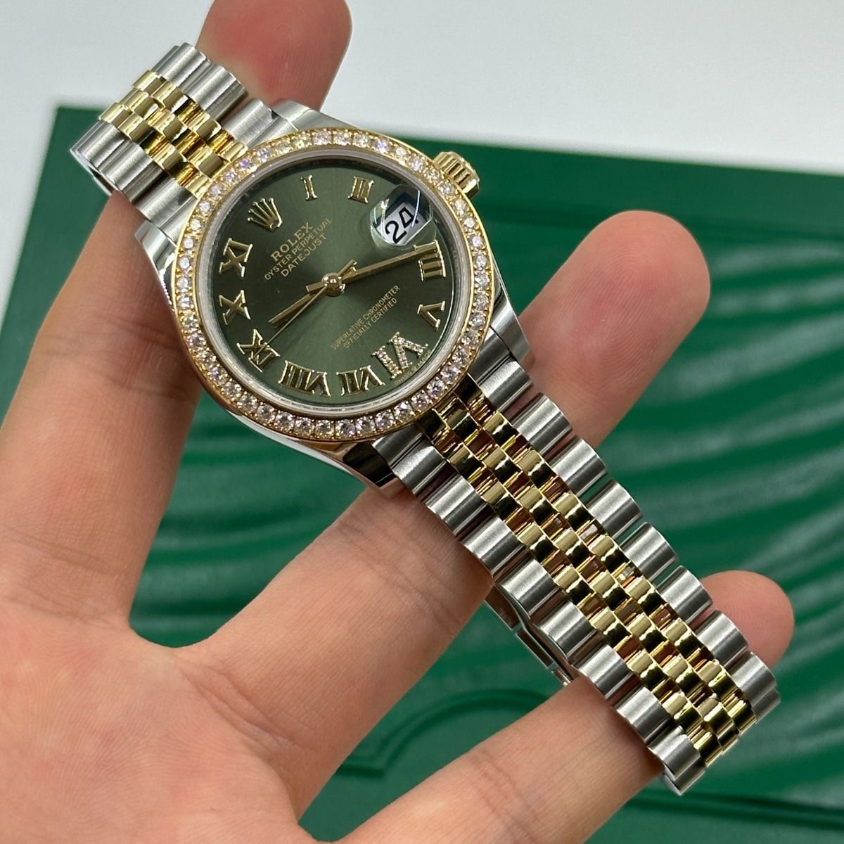 Rolex Datejust m278383RBR-0015/0016 31mm Olive Green Dial Oyster Bracelet