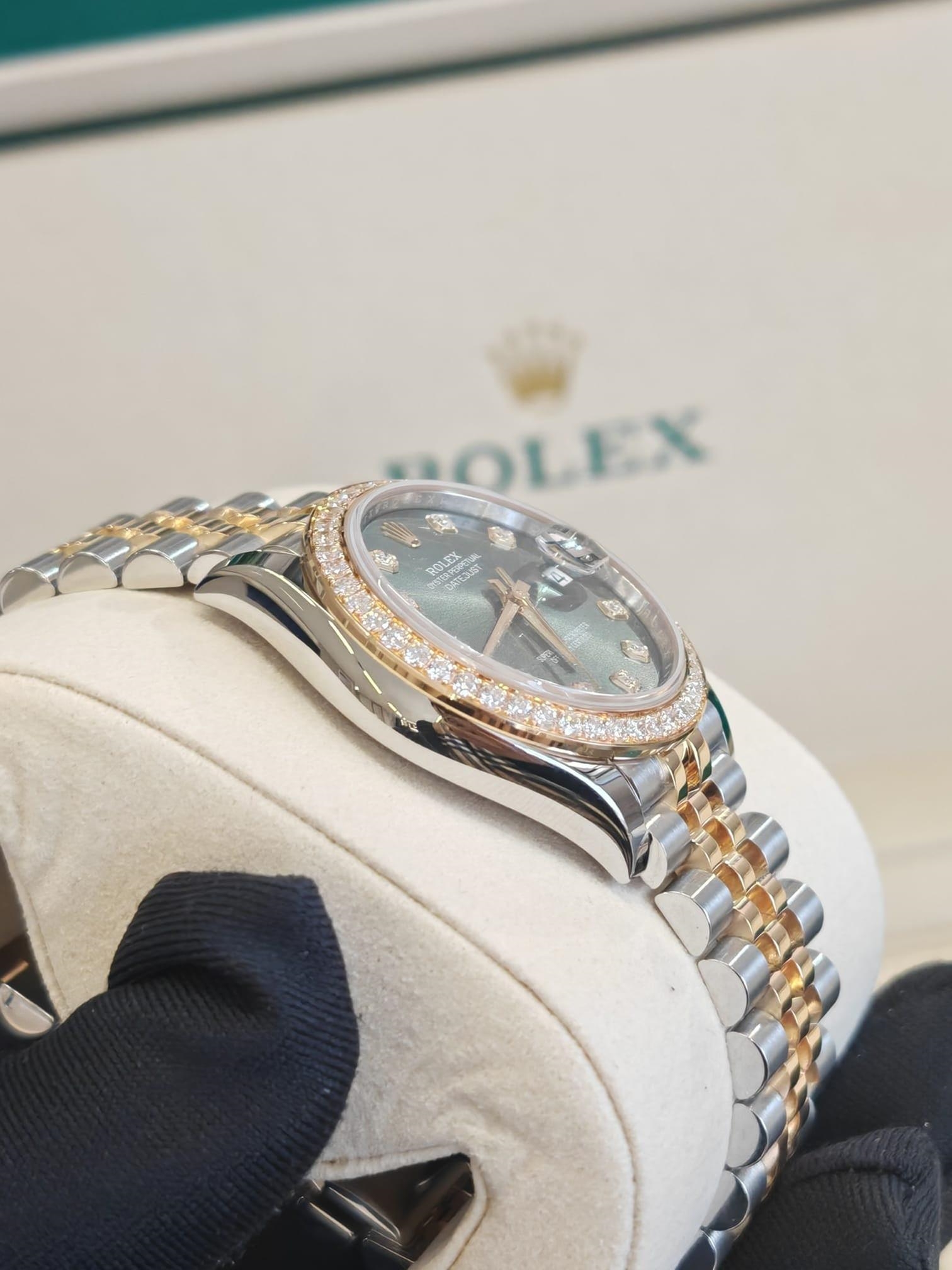 Rolex Datejust m278383RBR-0029/0030 31mm Olive Green Dial Oyster Bracelet