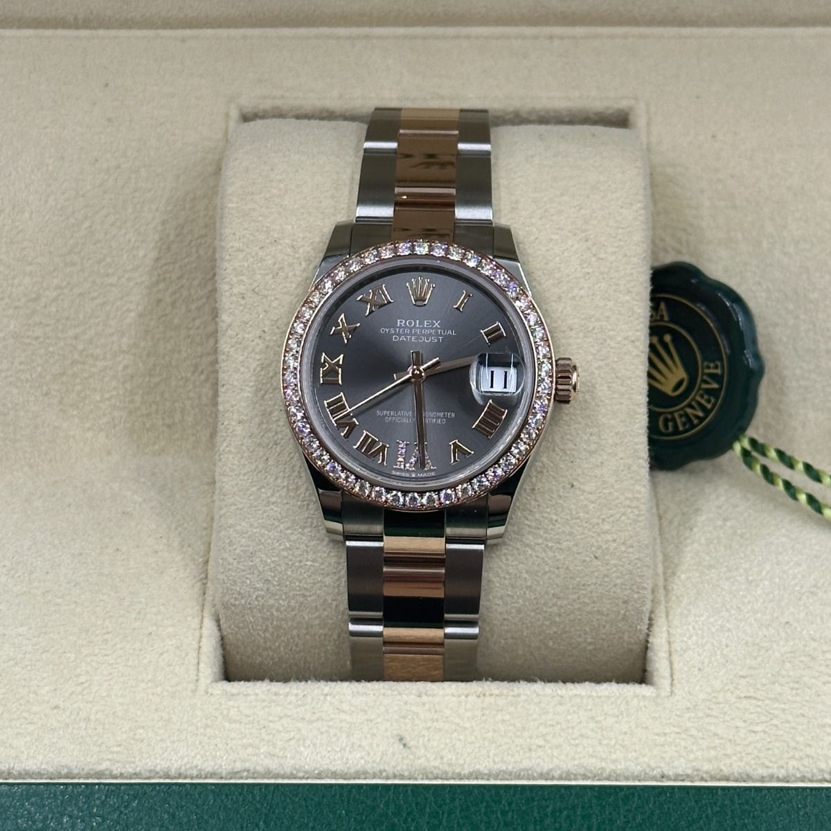 Rolex Datejust m278381-0029/0030 Slate Roman Diamond Dial Diamond-Set Bezel 31mm