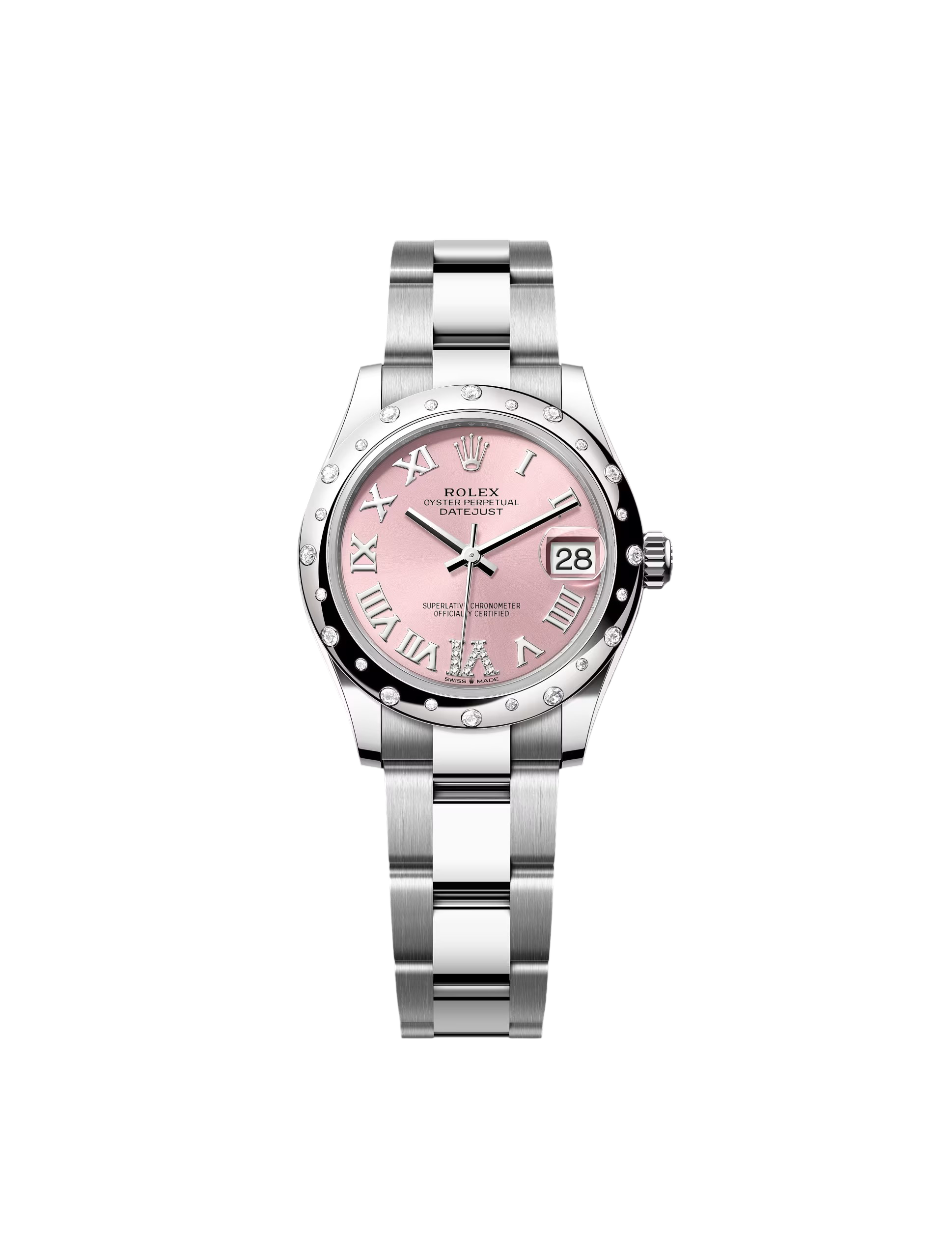 Rolex Datejust m278344 Pink 31mm Dial Domed Diamond Jubilee Watch