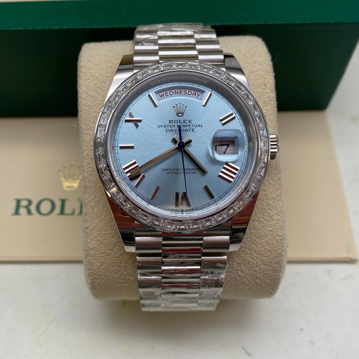 Rolex Day-Date 40mm 228396TBR-0030 Ice Blue Roman Dial