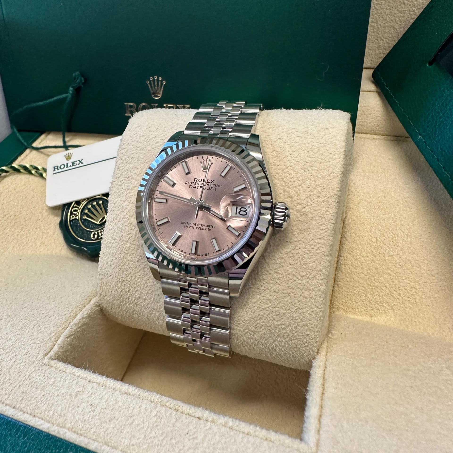 Rolex Lady-Datejust 28mm 279174 Pink Dial Oyster Bracelet