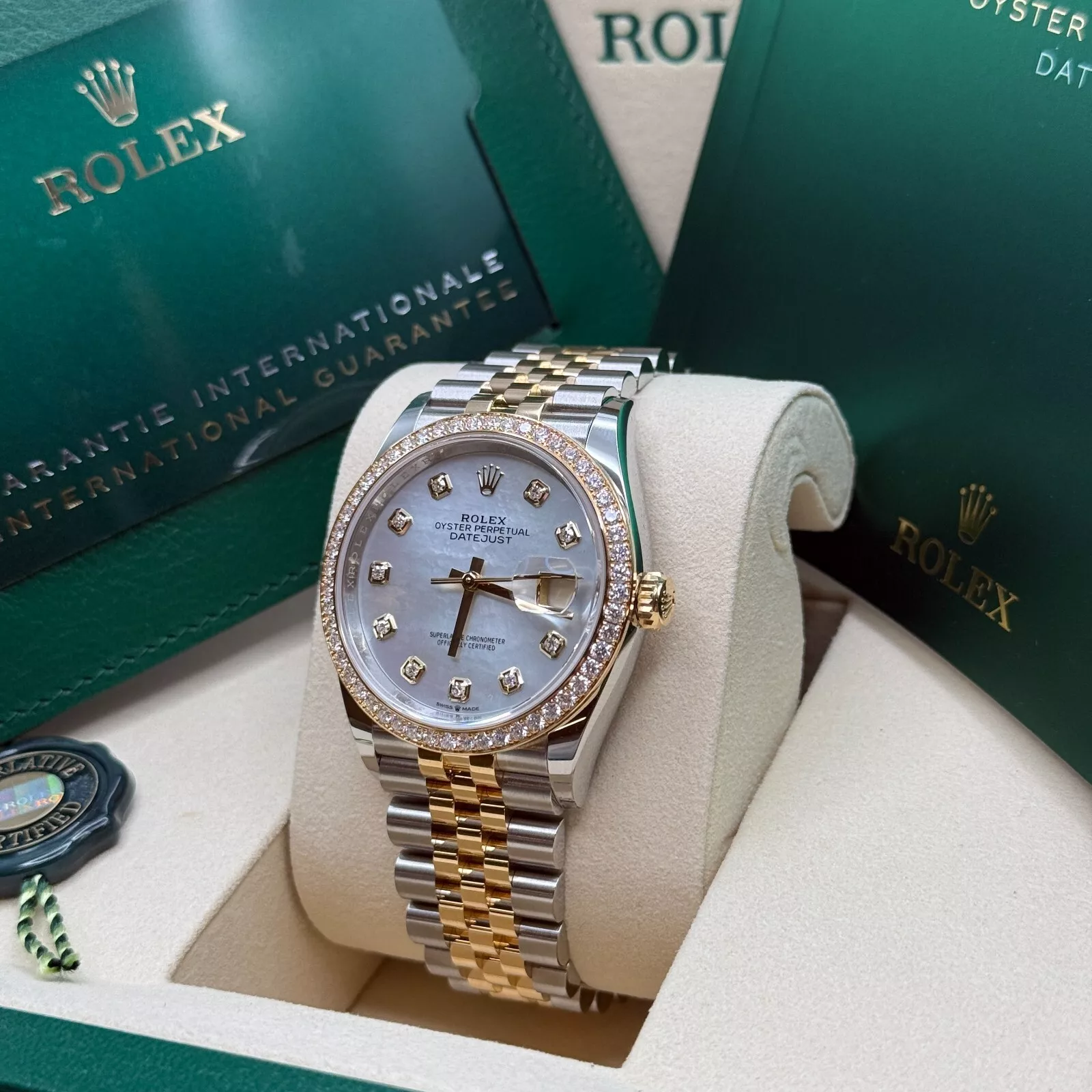 Rolex  Datejust 36mm 126283 White Mother-of-Pearl Dial Jubilee Bracelet Watch