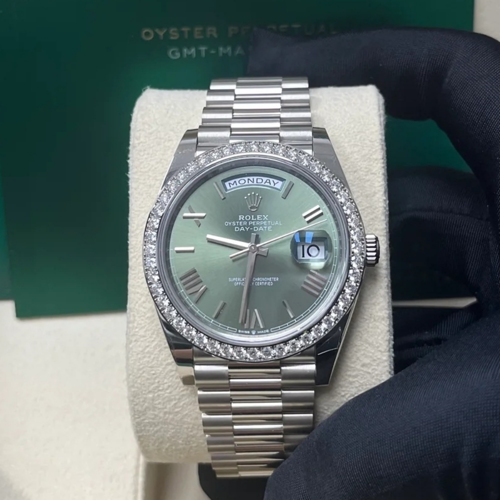 Rolex  Day-Date 40mm 228349RBR-0030 Olive Green Dial President Bracelet