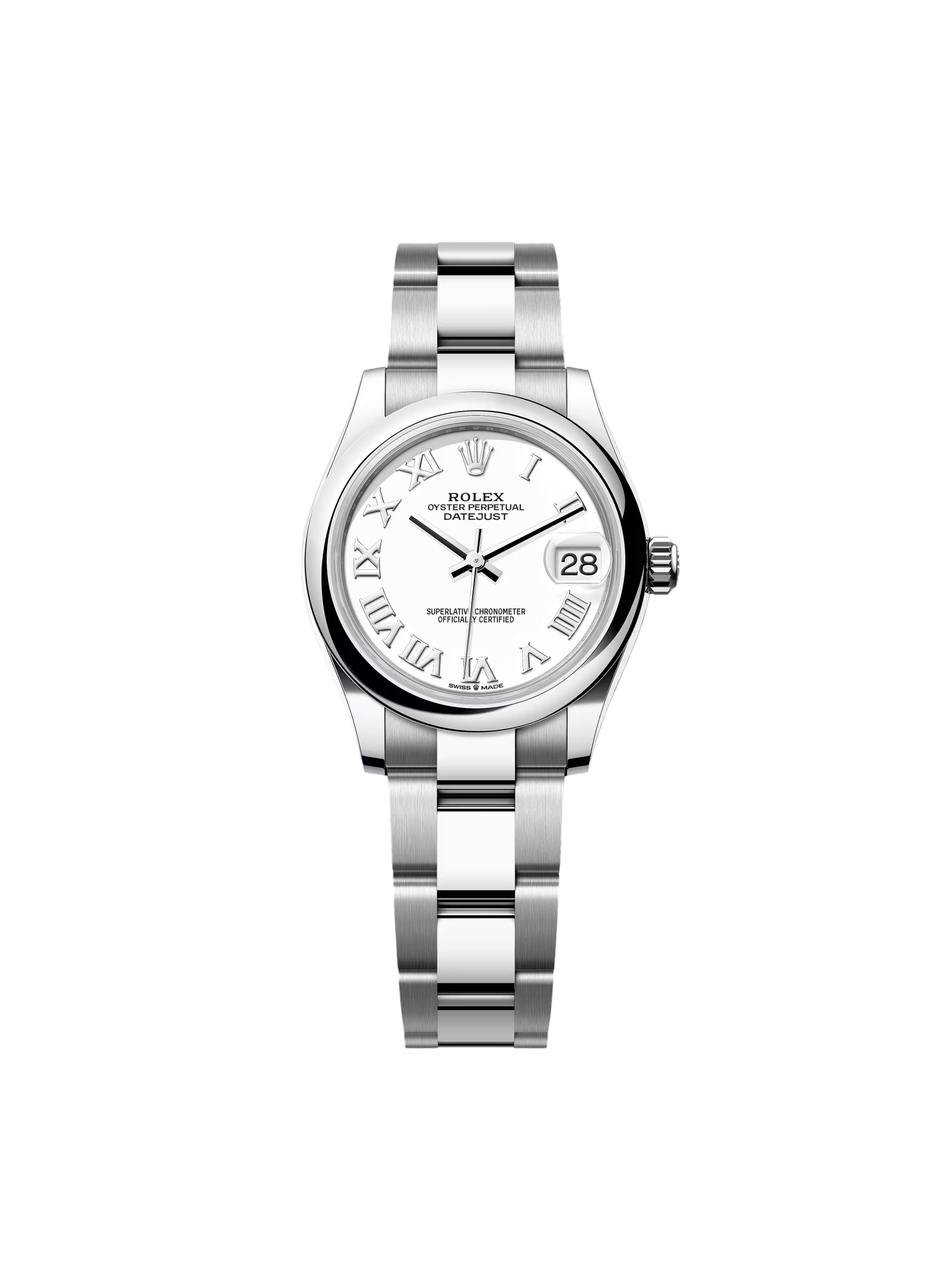 Rolex Datejust m278240-0003/0004 31mm White Roman Domed Bezel Oyster Oystersteel