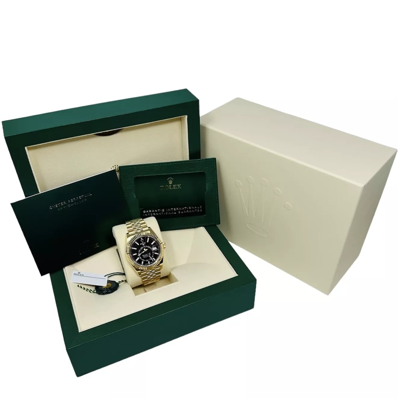 Rolex  Sky-Dweller 42mm 336938-0005 Yellow Gold Black Dial Oyster