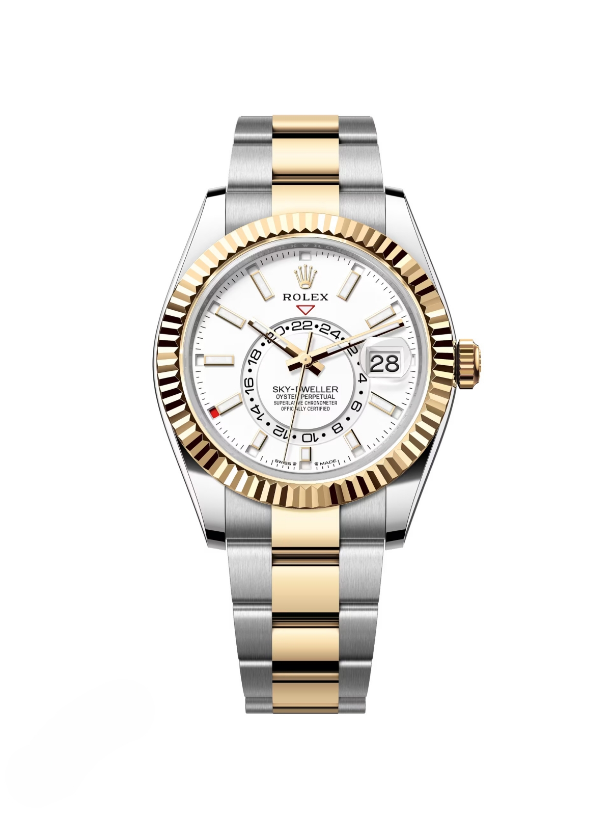 Rolex  Sky-Dweller 42mm 336933-0005 Two-Tone Yellow Gold White Dial Oyster