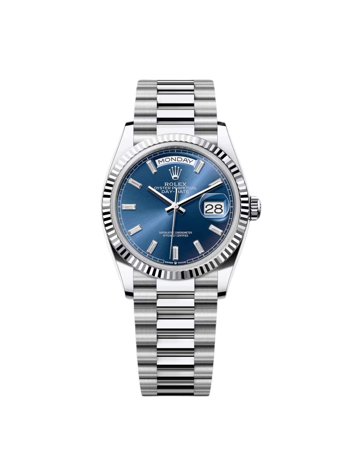 Rolex Day-Date 128236-0023 Blue Diamond Dial 36mm