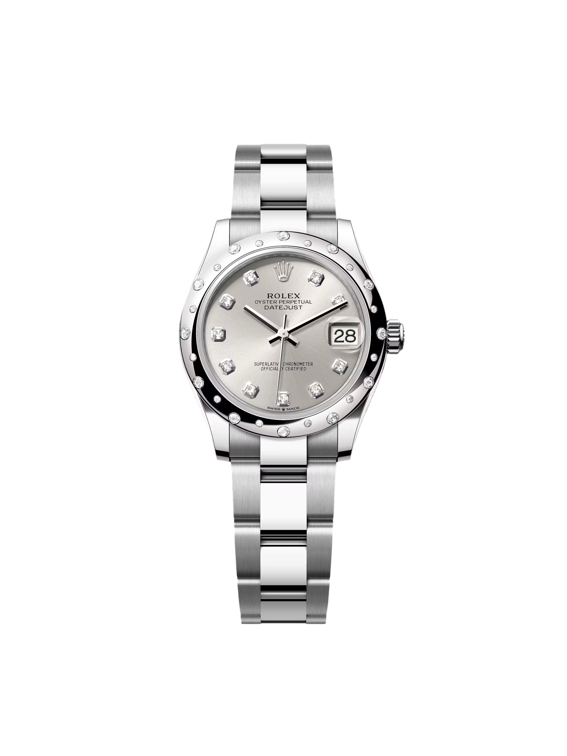 Rolex Datejust m278344 Silver Dial 31mm Domed Diamond