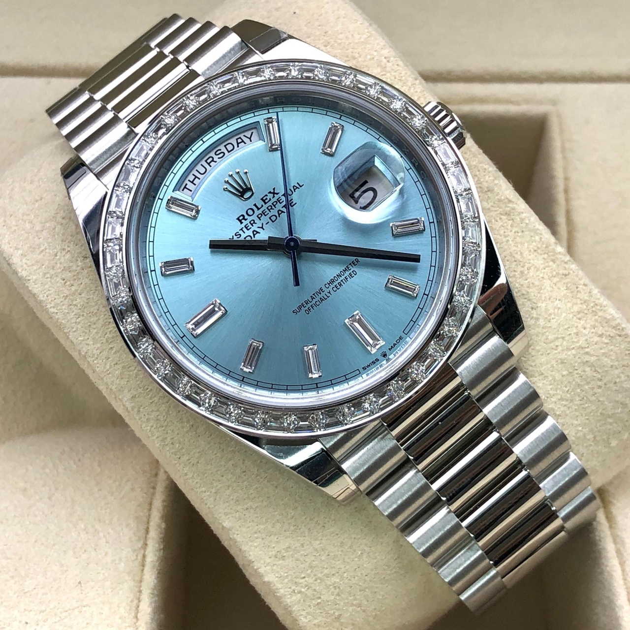 Rolex Day-Date 40mm 228396TBR-0002 Ice Blue Diamonds Dial