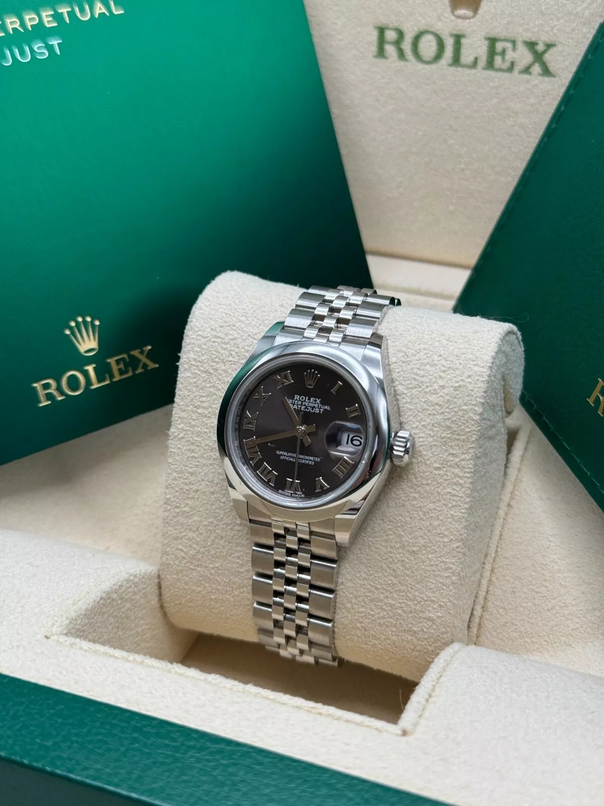 Rolex Lady-Datejust 28mm  m279160 Oyster Perpetual Dark Grey Dial Oyster Bracelet