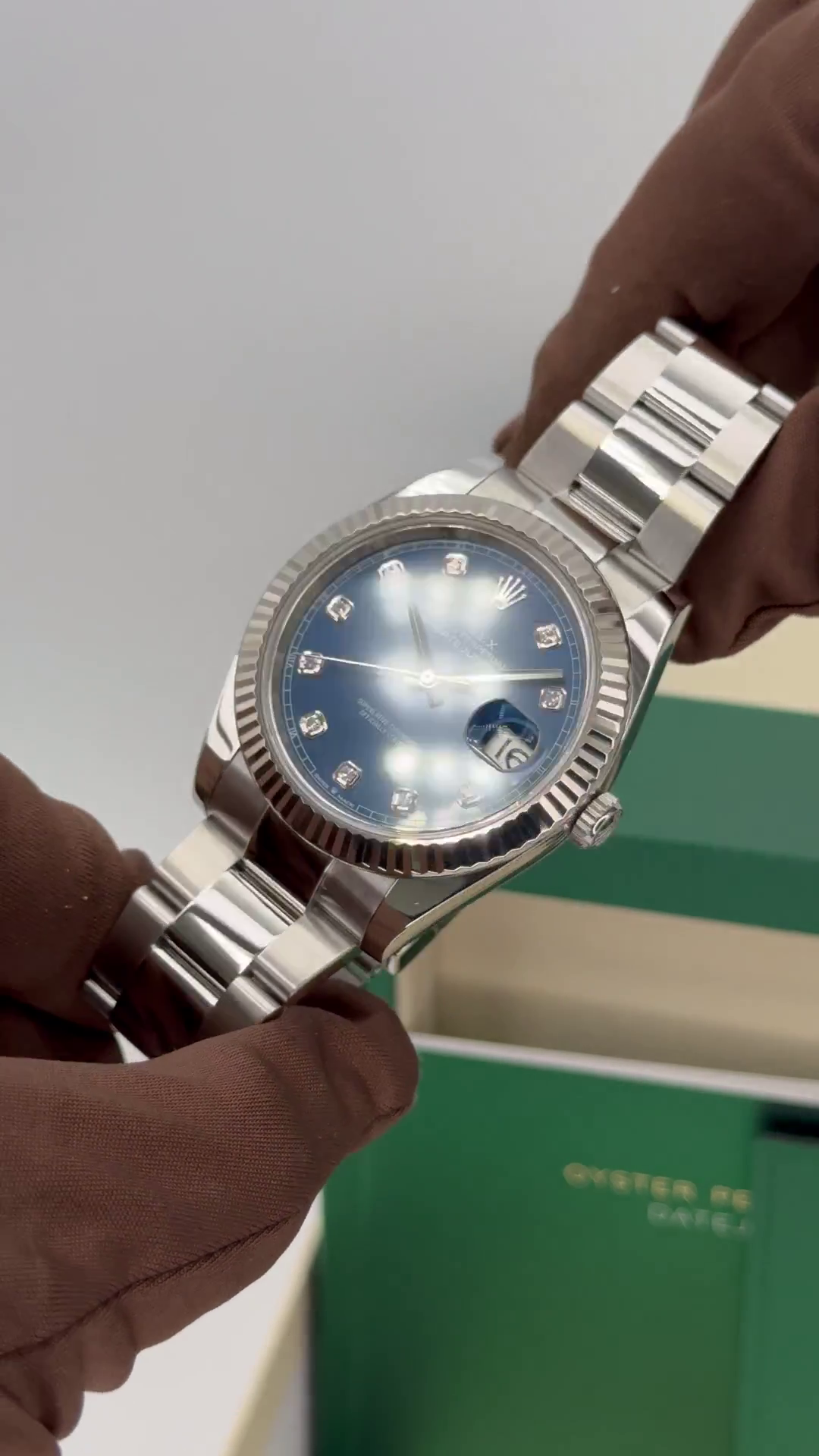 Rolex  Datejust 41mm 126334 Blue Diamond Oyster Stainless Steel Mens Watch