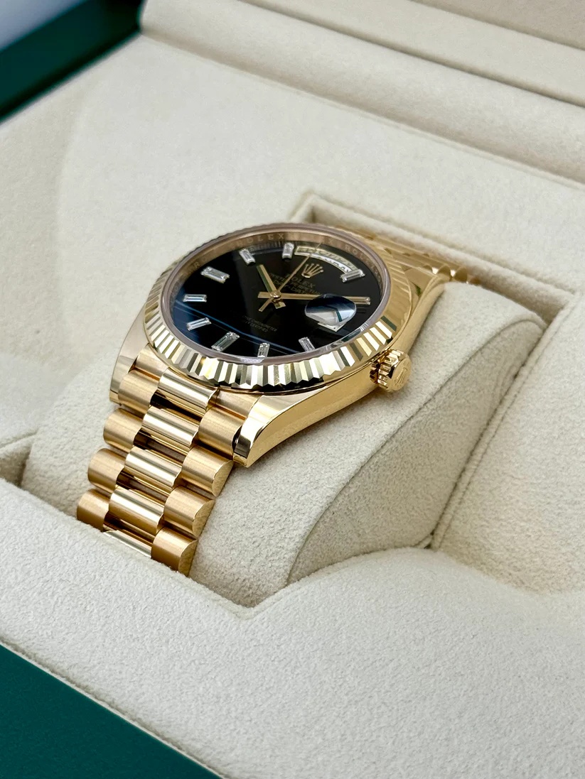 Rolex Yellow Gold President Day Date 40mm Onyx Diamond Dial - 228238