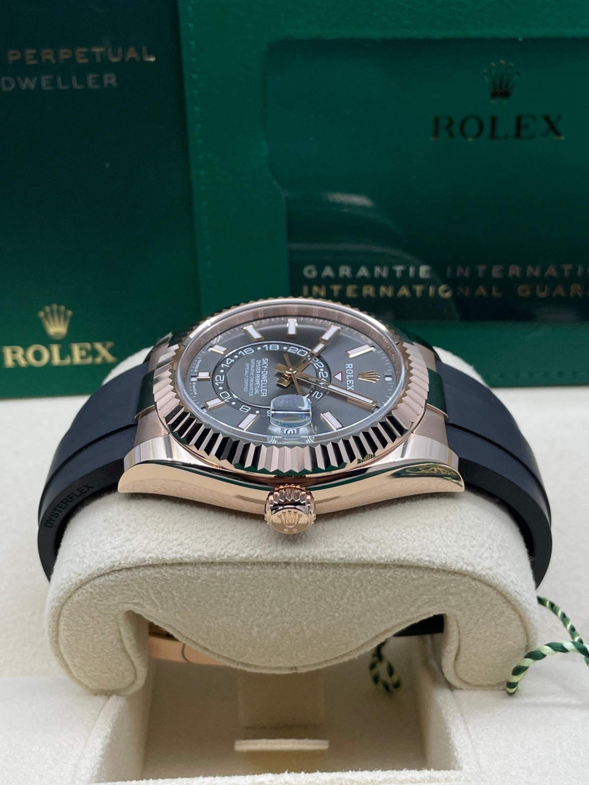 Rolex  Sky-Dweller 42mm Rose Gold Slate Dial Oysterflex - 336235