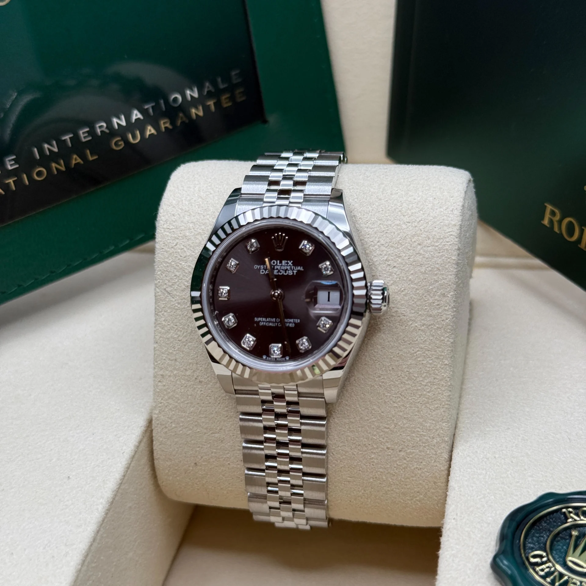 Rolex Lady-Datejust 28mm 279174 Dark Grey Diamond Dial Oyster Bracelet