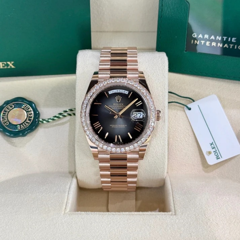 Rolex  Day-Date 40mm Slate Ombré Dial and Diamond Bezel 228345rbr-0025