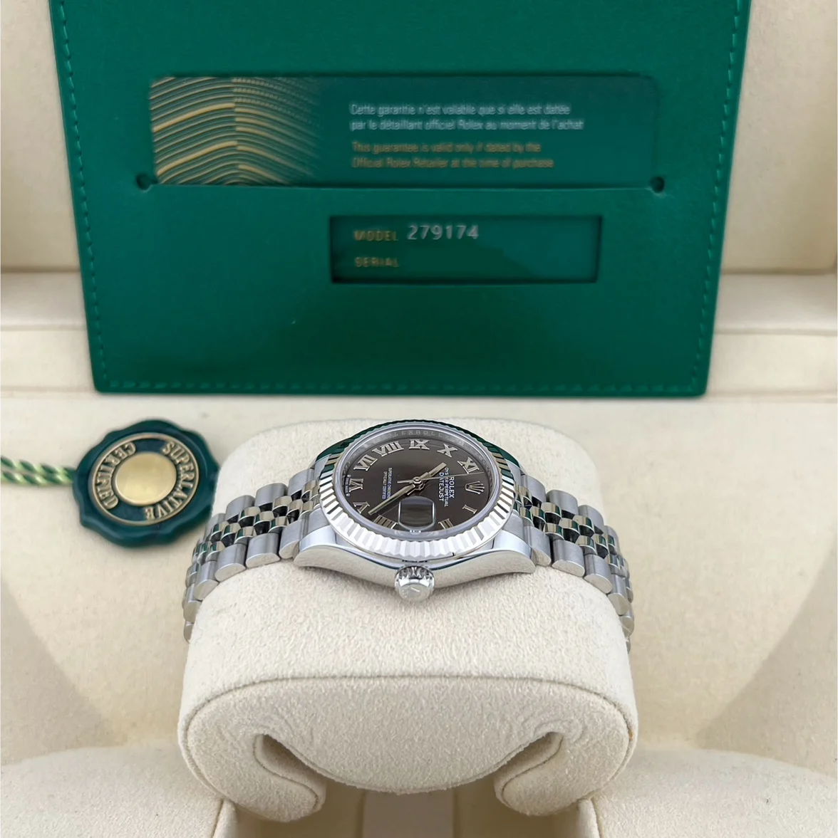 Rolex Lady-Datejust 28mm 279174 Dark Grey Roman Dial Oyster Bracelet