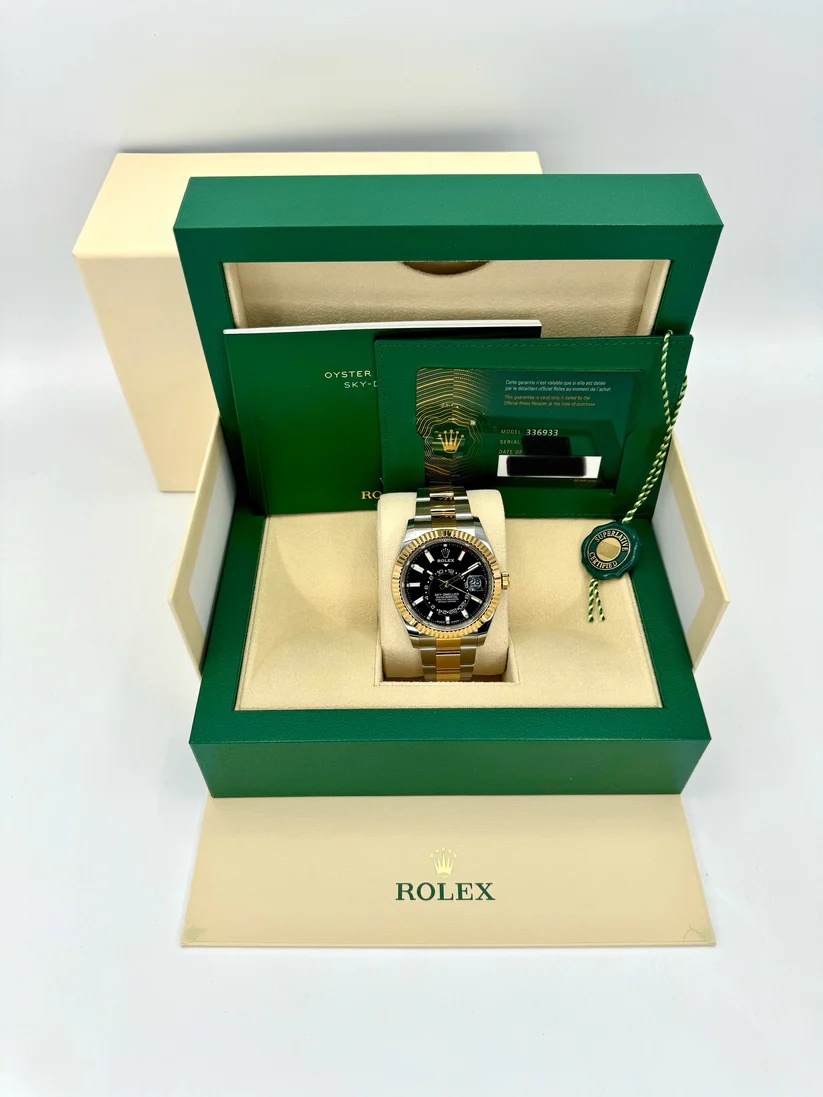 Rolex  Sky-Dweller 42mm 336933-0003 Two-Tone Yellow Gold Black Dial Jubilee
