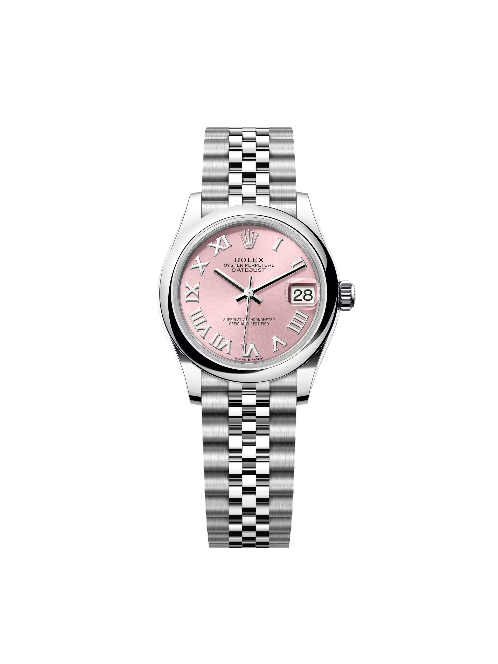 Rolex Datejust m278240-0013/0014 31mm Pink Roman Domed Bezel Oyster Oystersteel