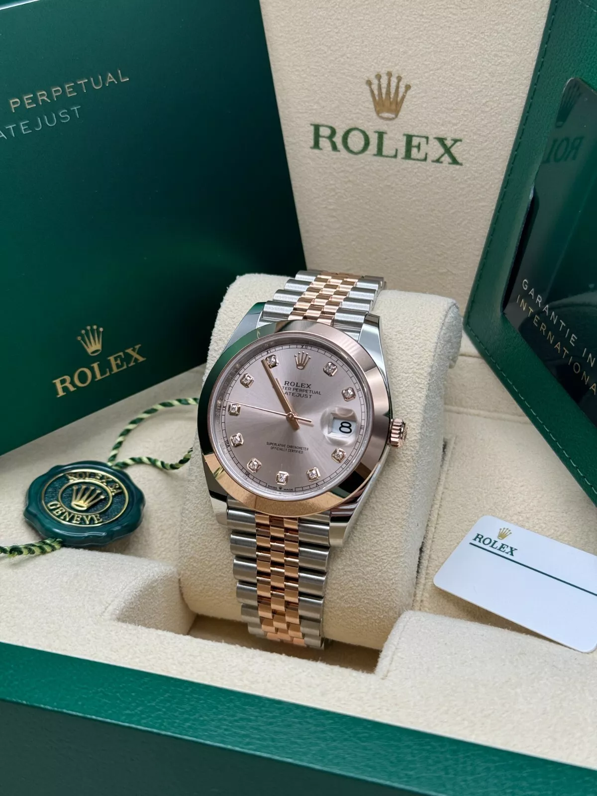 Rolex Datejust 41mm 126301 Sundust Diamond Jubilee Steel and Everose Gold Watch