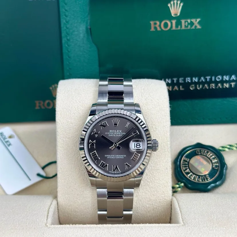 Rolex Datejust m278274-0021/0022 Dark Grey Roman 31mm Dial Oyster Watch