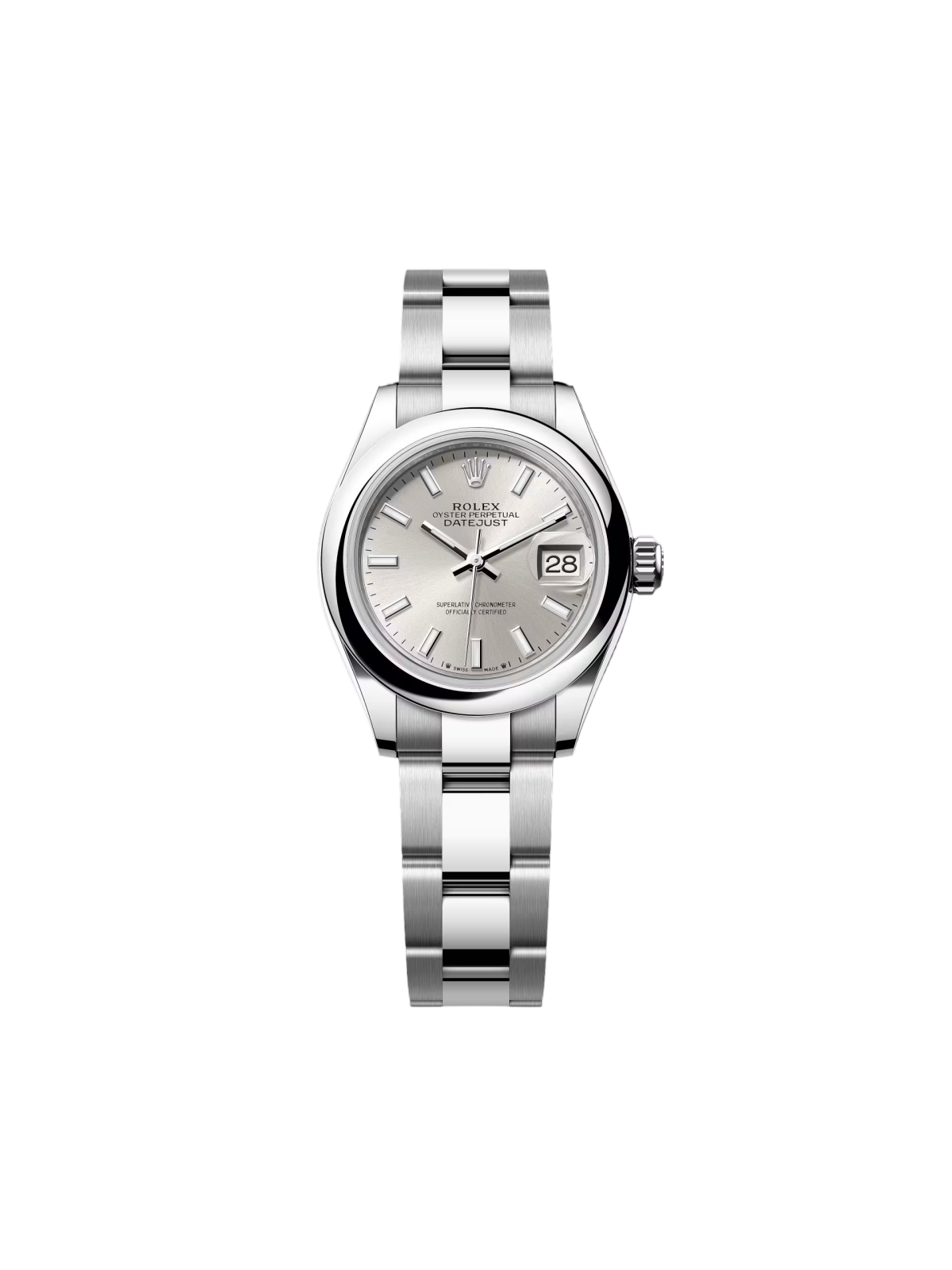 Rolex Lady-Datejust 28mm  m279160 Oyster Perpetual Silver Dial Oyster Bracelet
