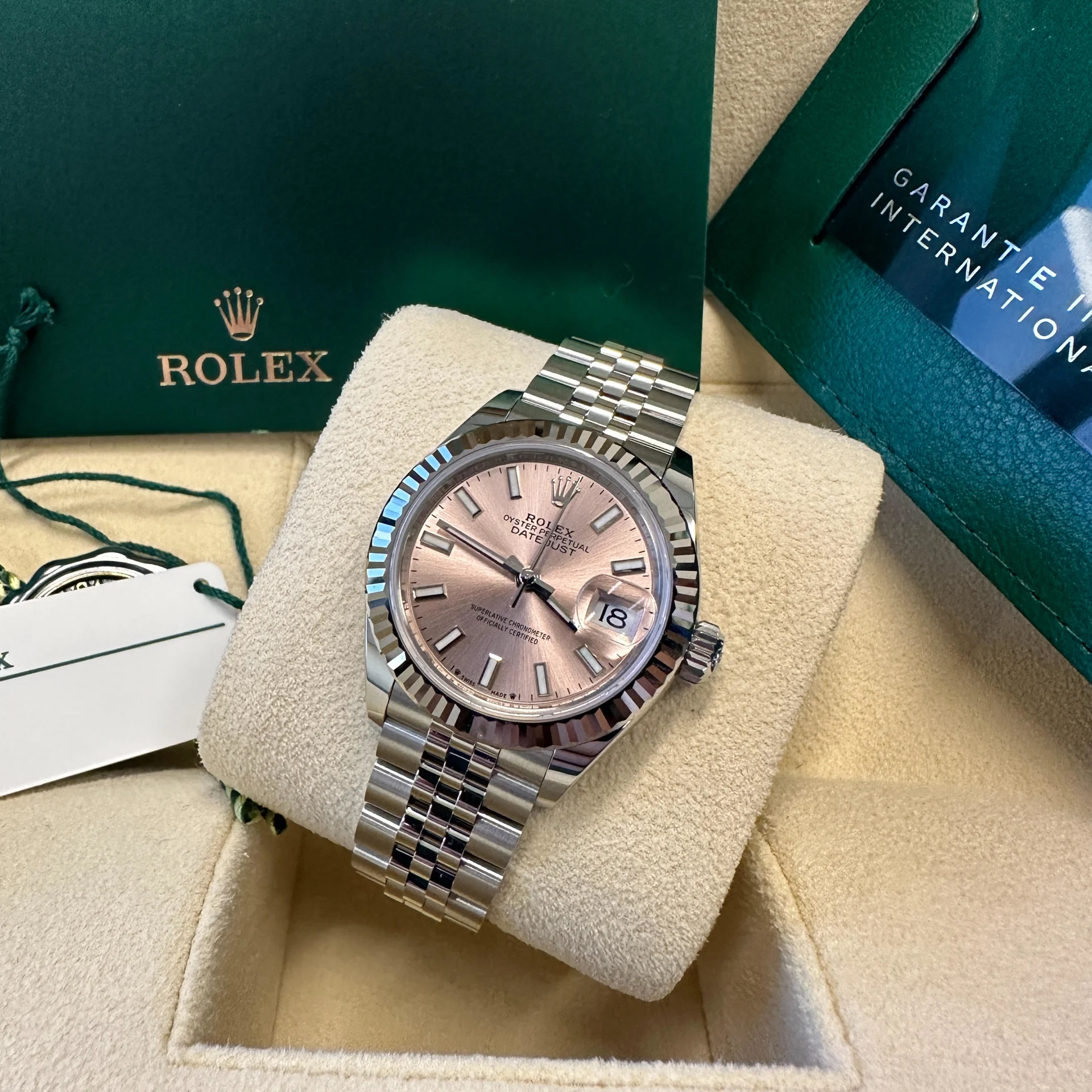 Rolex Lady-Datejust 28mm 279174 Pink Dial Oyster Bracelet
