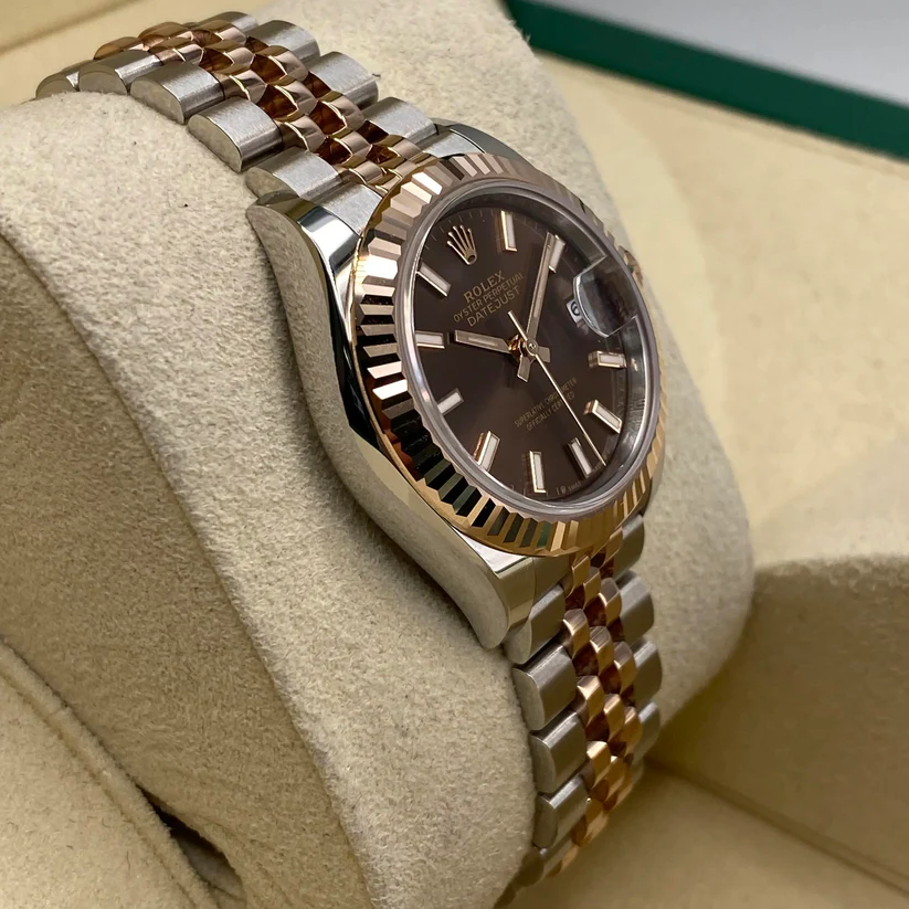 Rolex Lady-Datejust 28mm 279171 Chocolate Index Oyster Stainless Steel and Rose Gold