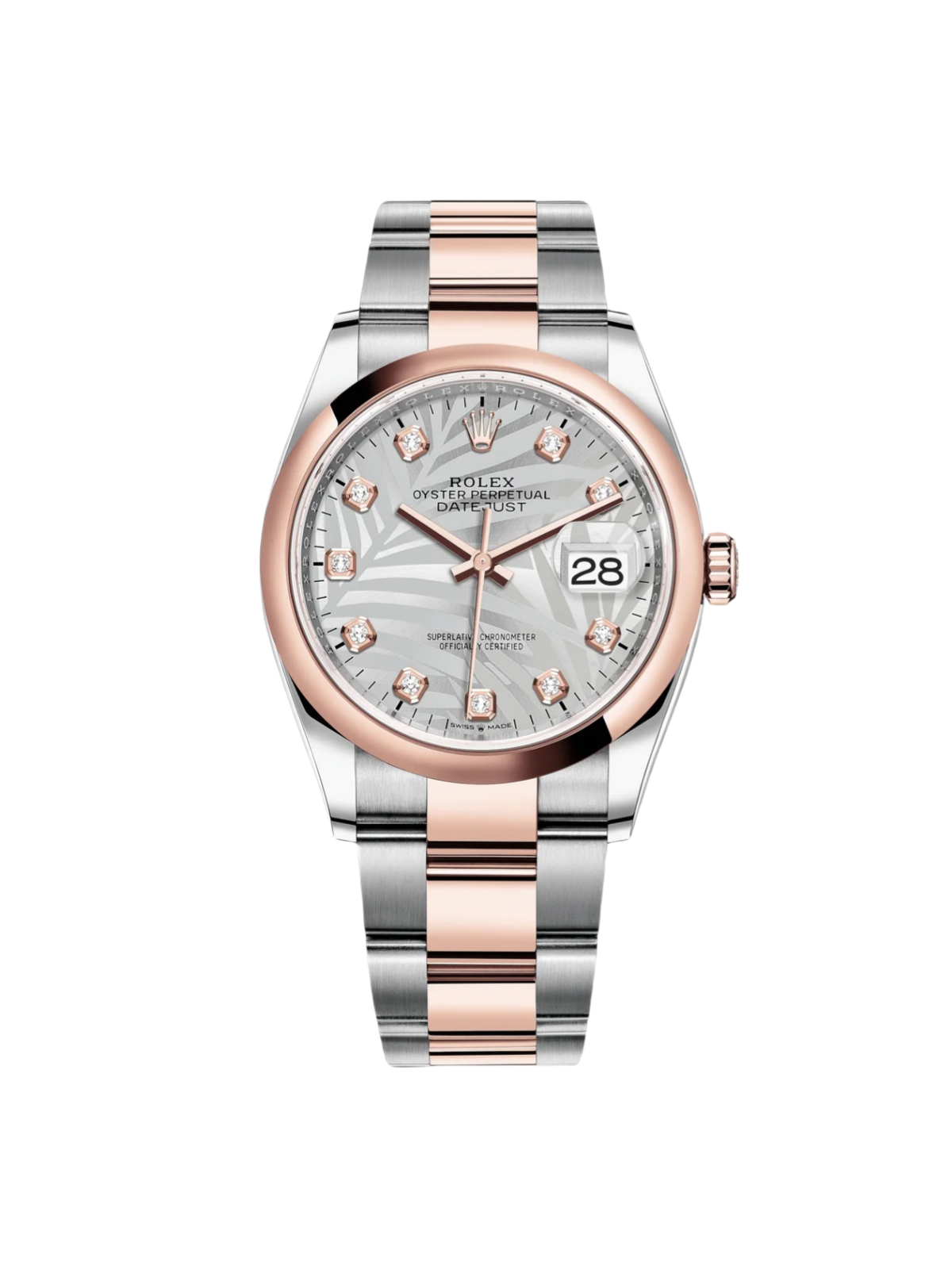 Rolex  Datejust 36mm 126201 Silver Palm Motif Dial