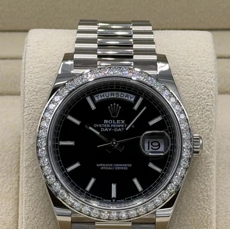 Rolex  Day-Date 40mm 228349RBR-0002 Bright Black Dial President Bracelet