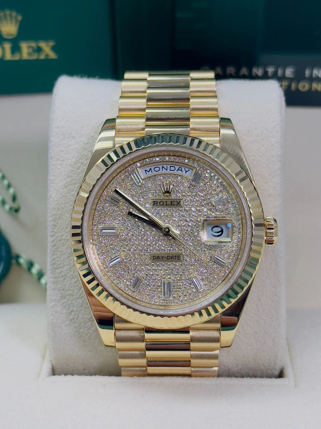 Rolex Yellow Gold President Day Date 40mm Diamond Pave Dial - 228238