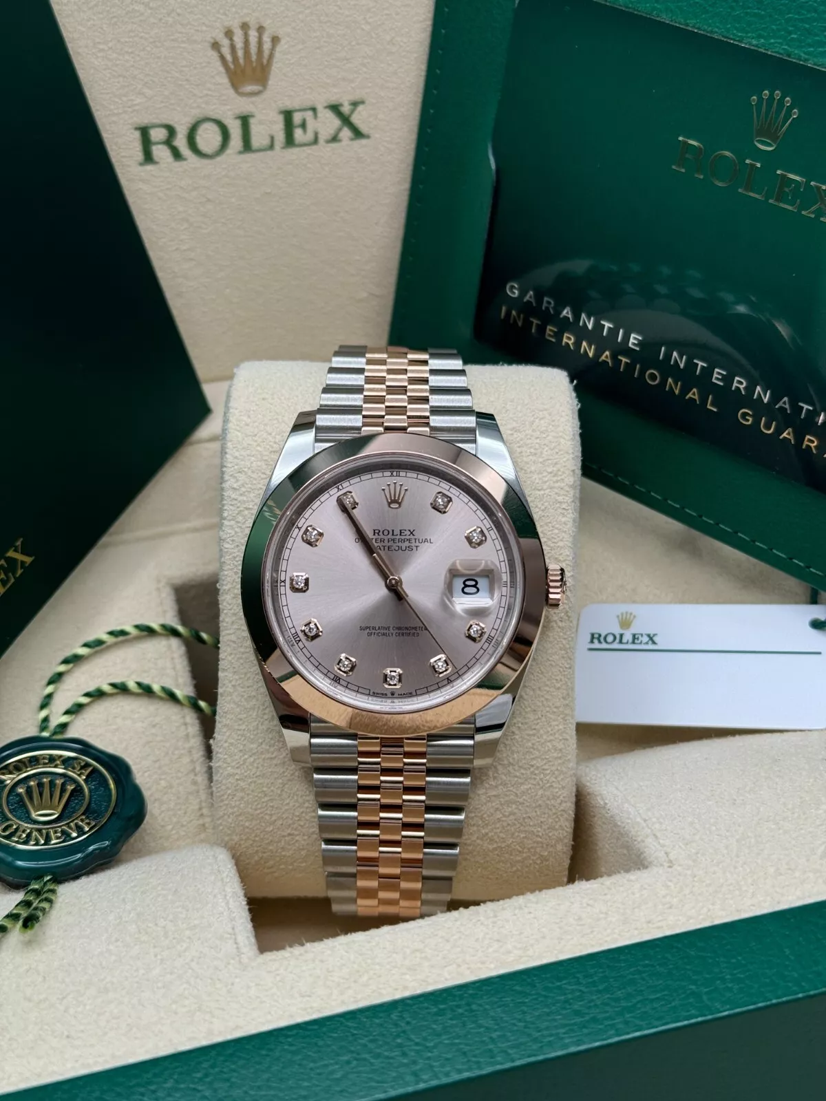 Rolex Datejust 41mm 126301 Sundust Diamond Jubilee Steel and Everose Gold Watch